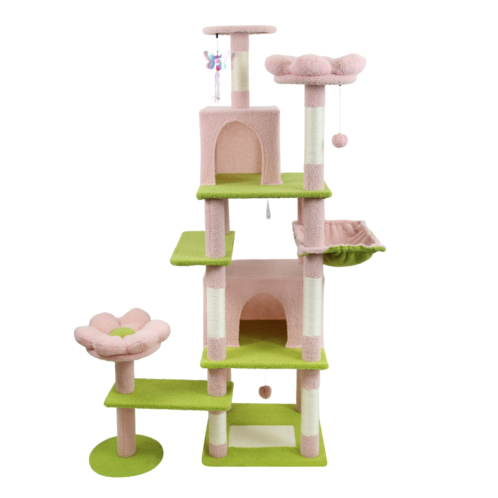 71 - inch detachable flower cat tree(pink) - KiKiUMi