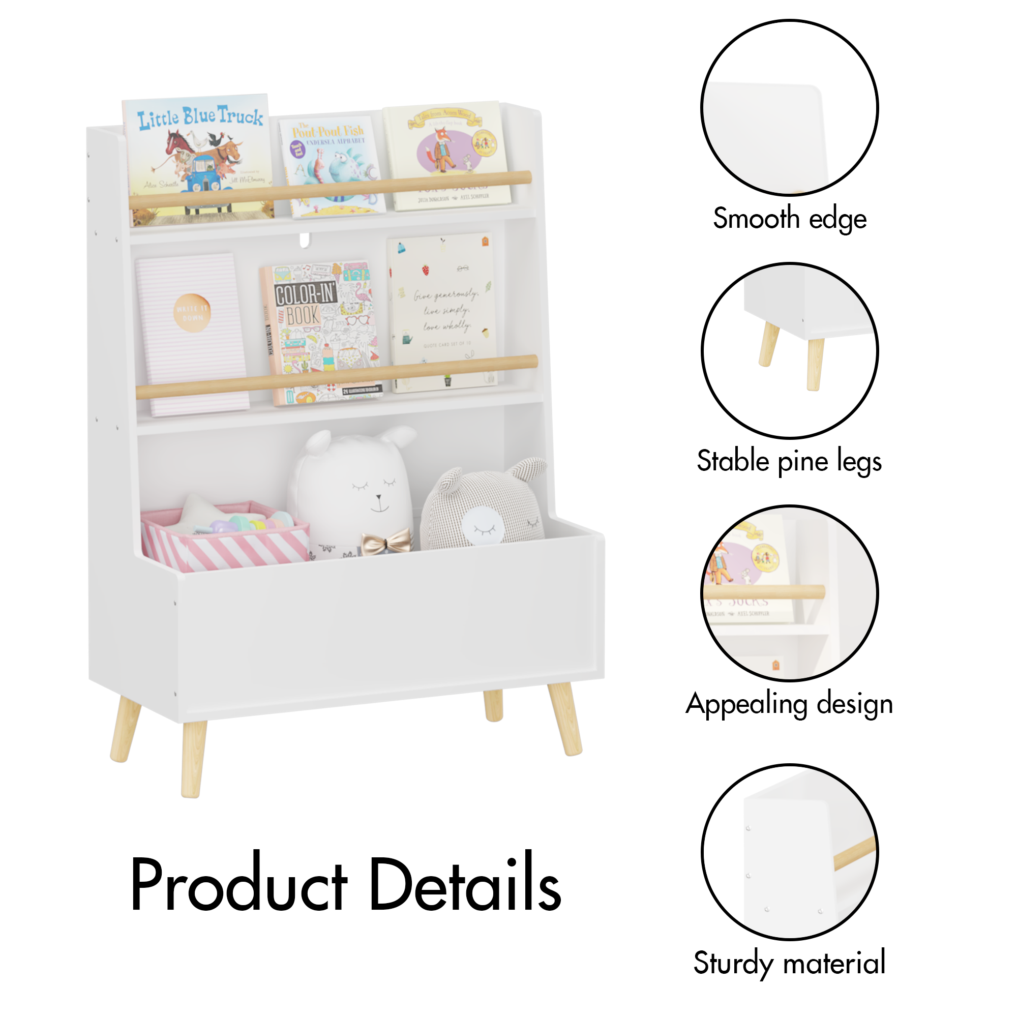 Organizer of the White toy Storage cabinet