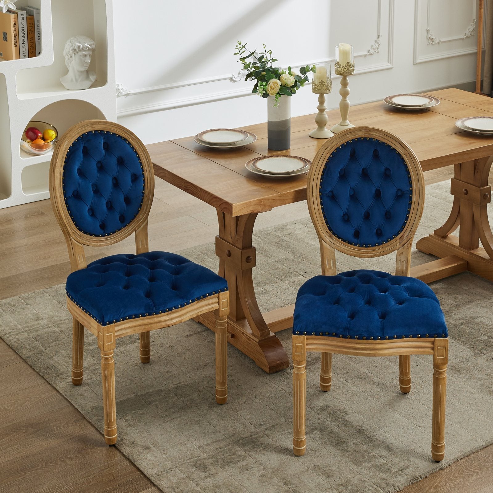French vintage dining chairs(blue)