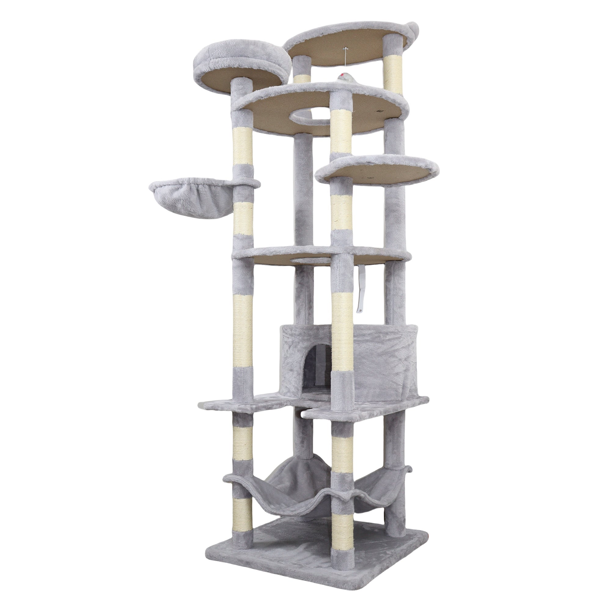 78.8 Light grey wide - base Cat Tree Tower - KiKiUMi