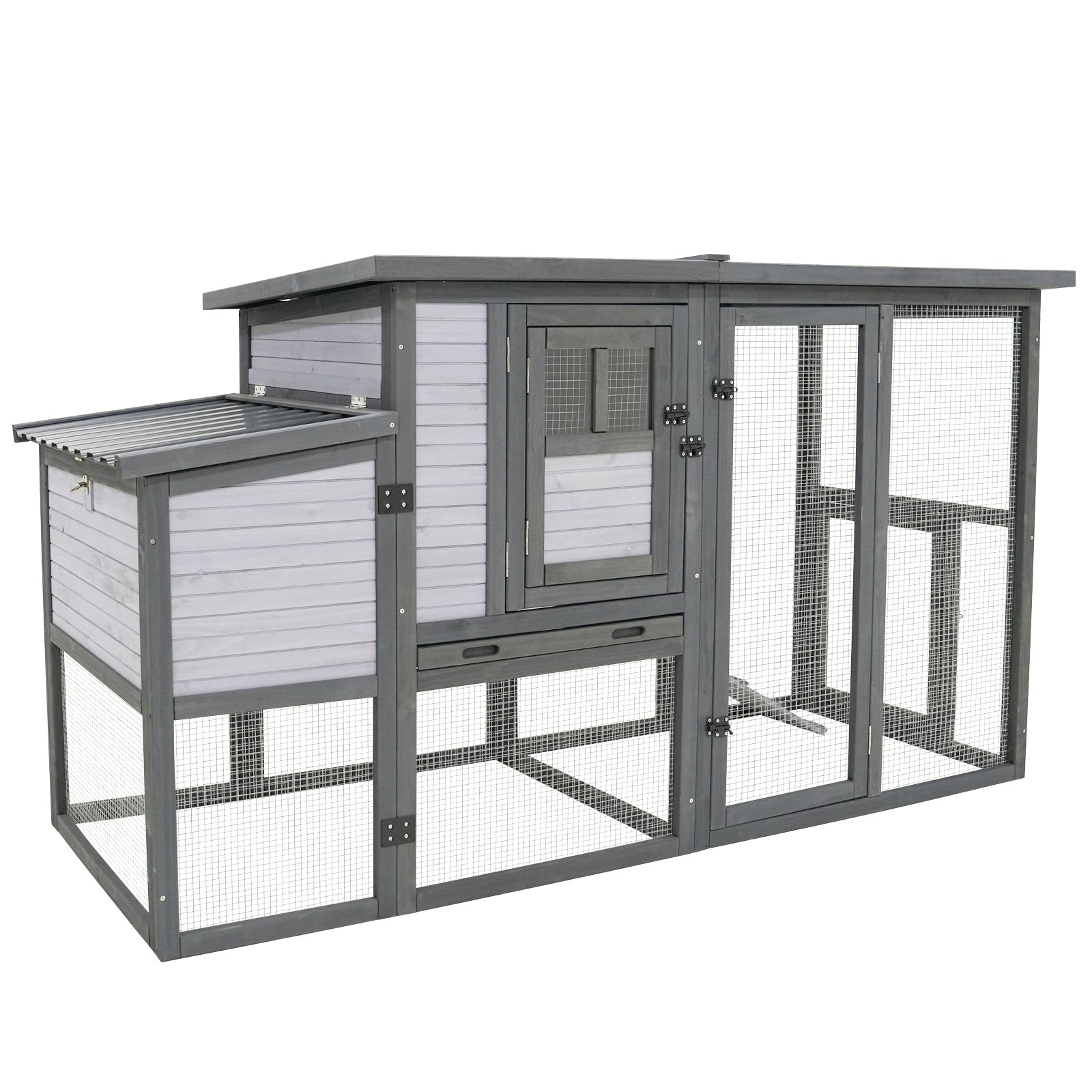 79' large wooden outdoor chicken, duck and rabbit cages - KiKiUMi