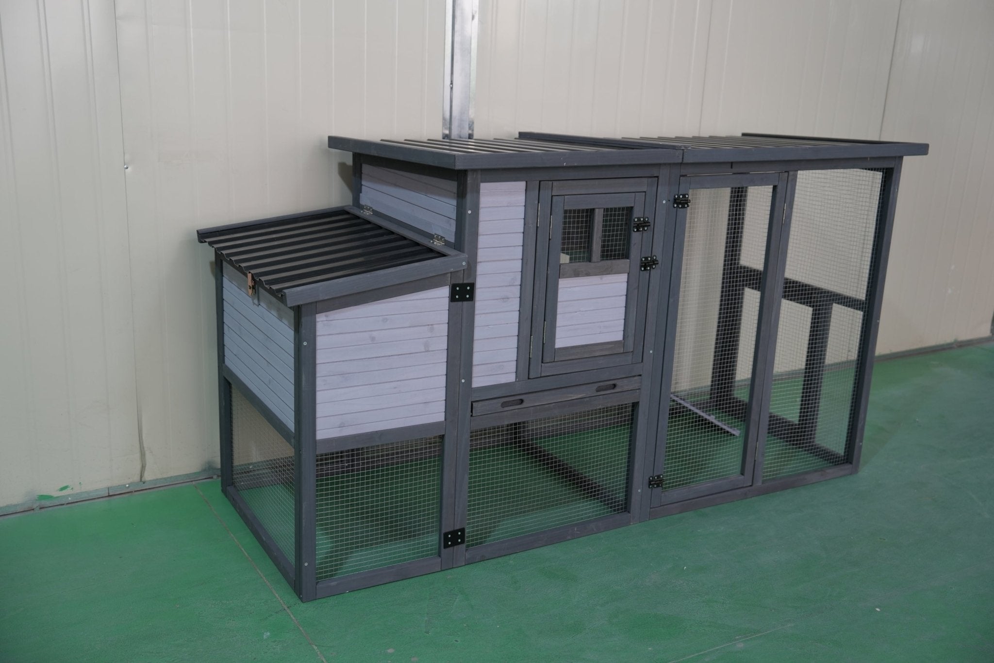 79' large wooden outdoor chicken, duck and rabbit cages - KiKiUMi