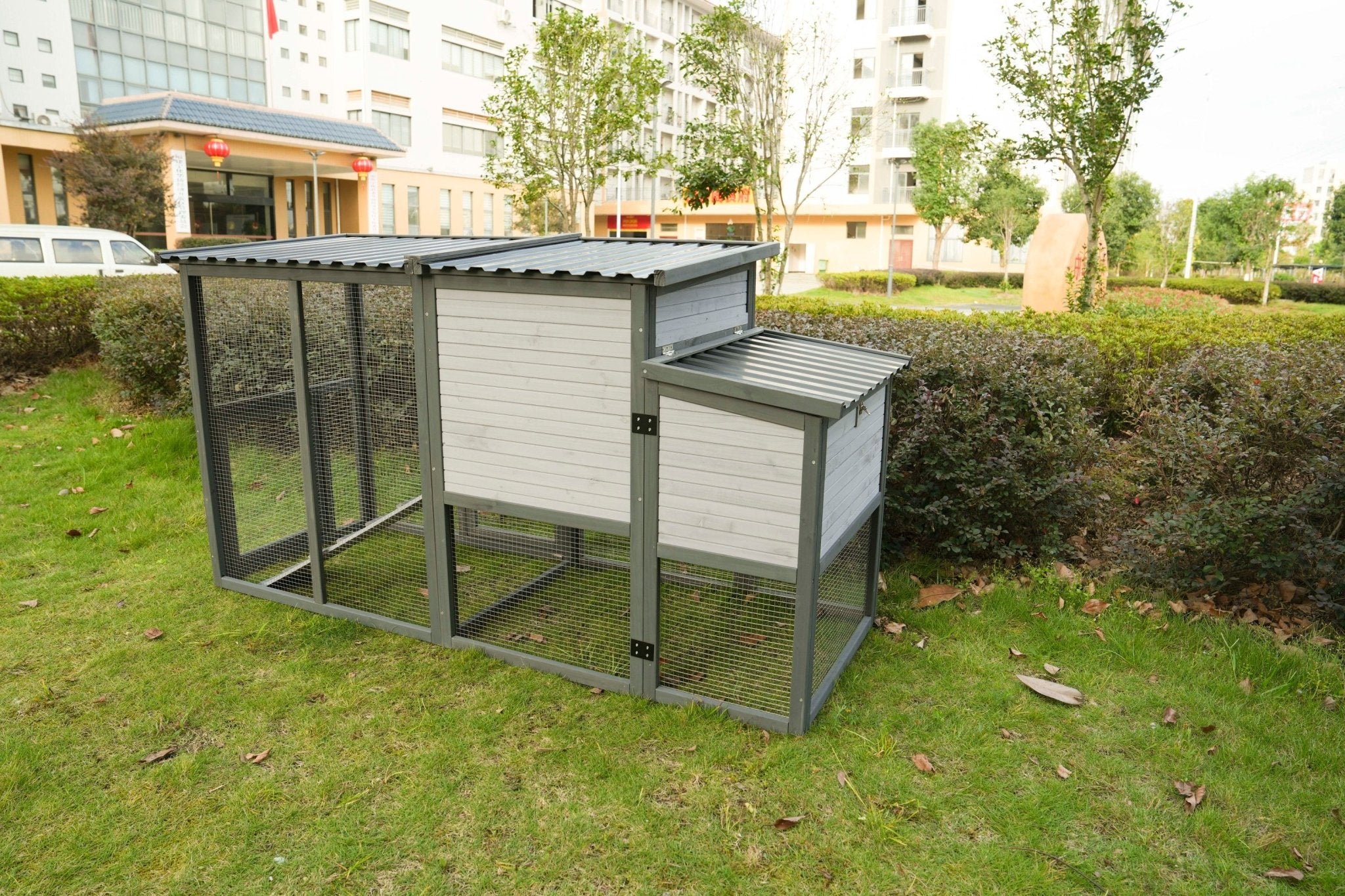 79' large wooden outdoor chicken, duck and rabbit cages - KiKiUMi