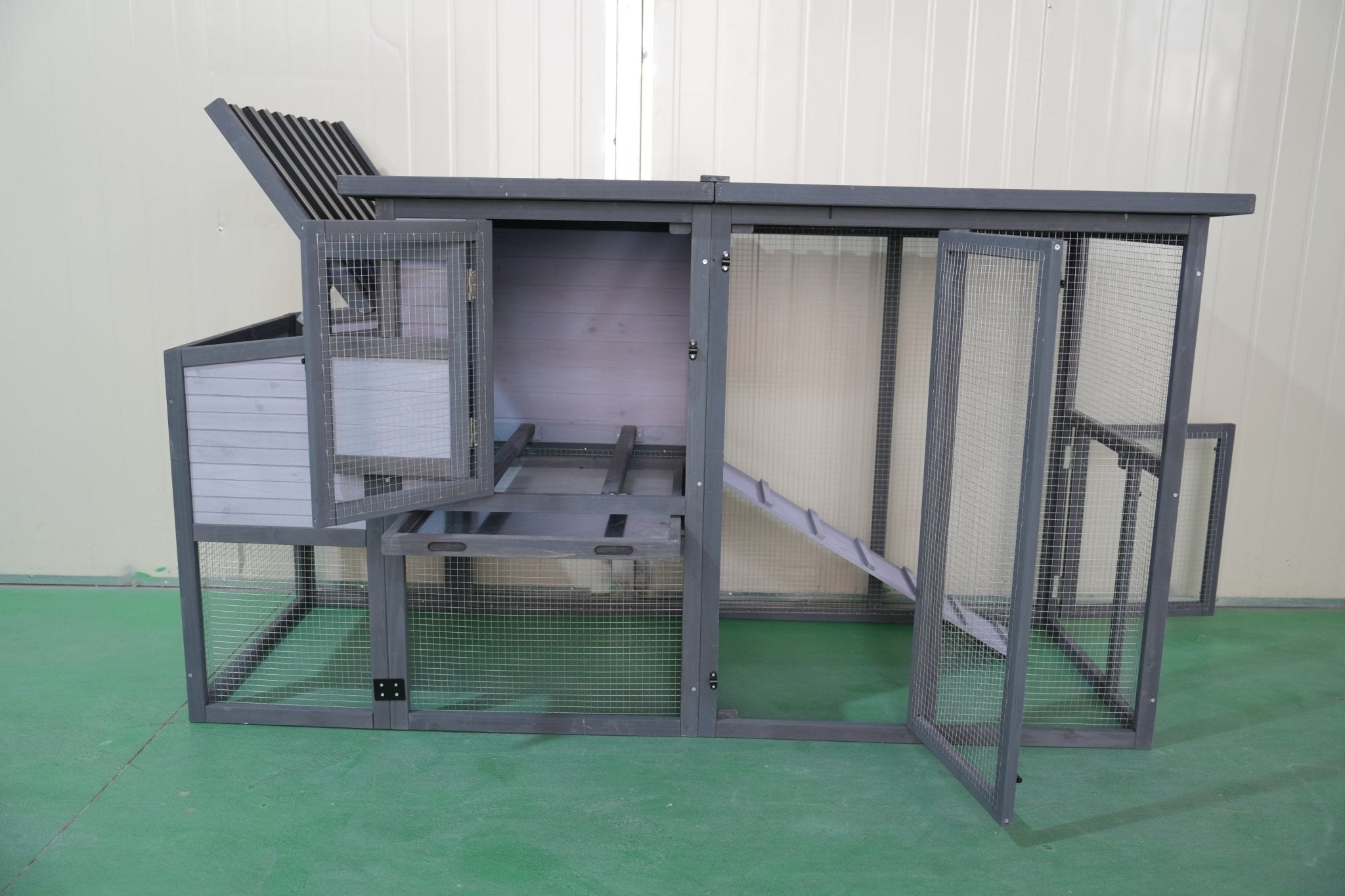 79' large wooden outdoor chicken, duck and rabbit cages - KiKiUMi