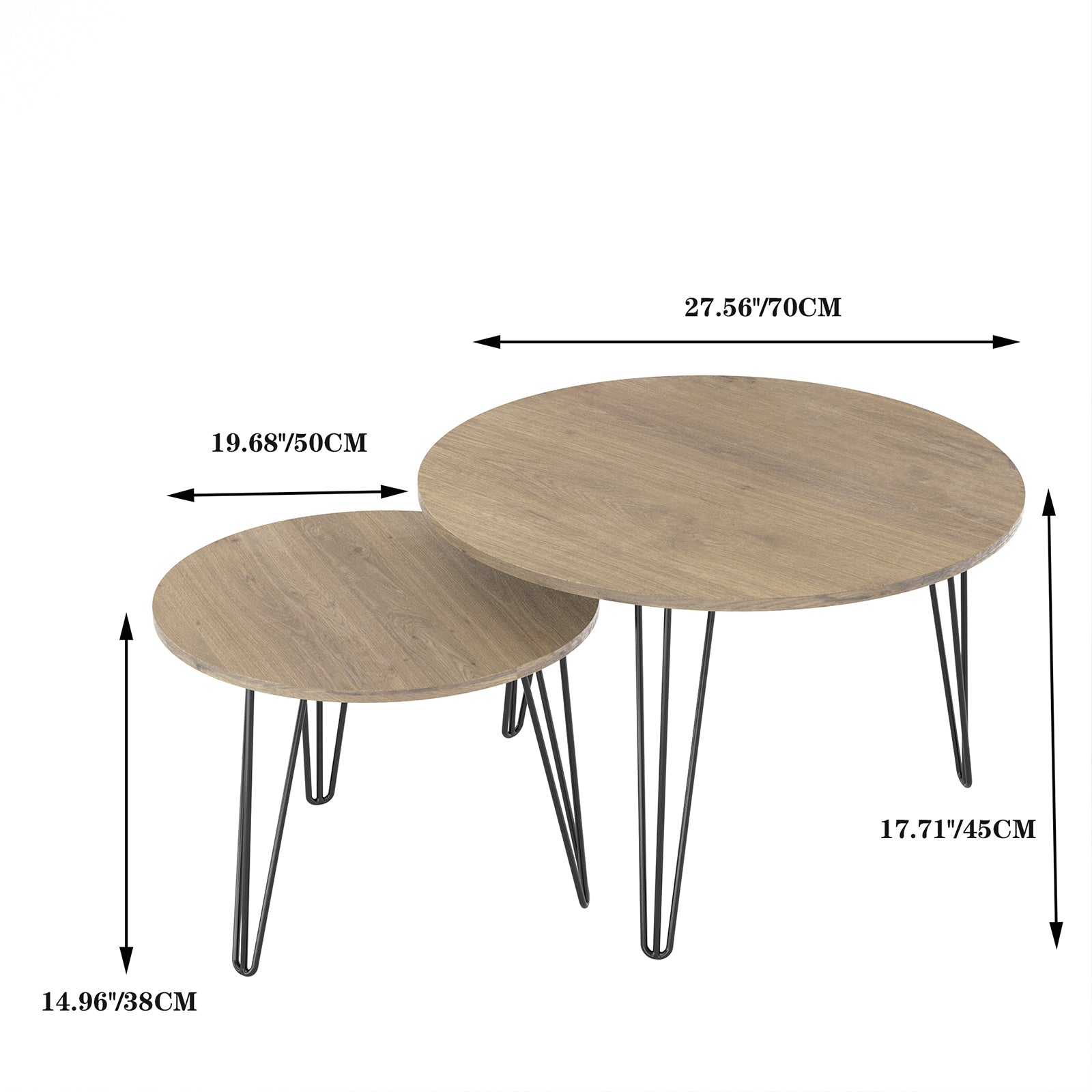 Coffee table with nested marble patterns (Brown)