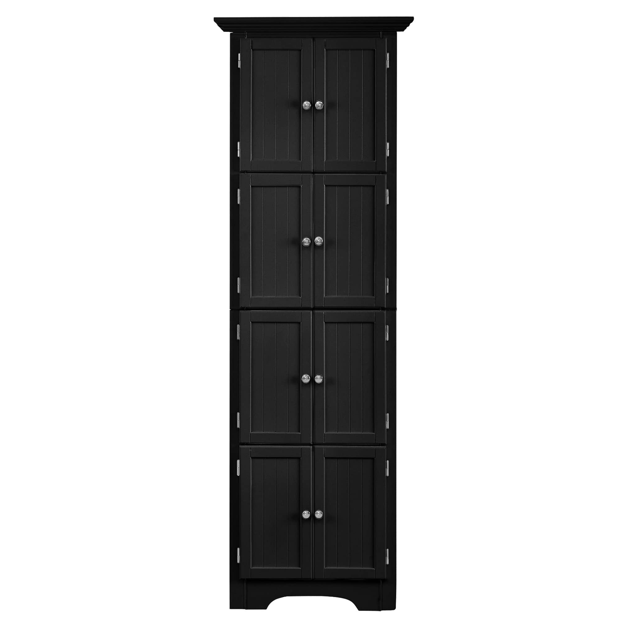 multi-functional high storage cabinet with a door and four shelves(black)