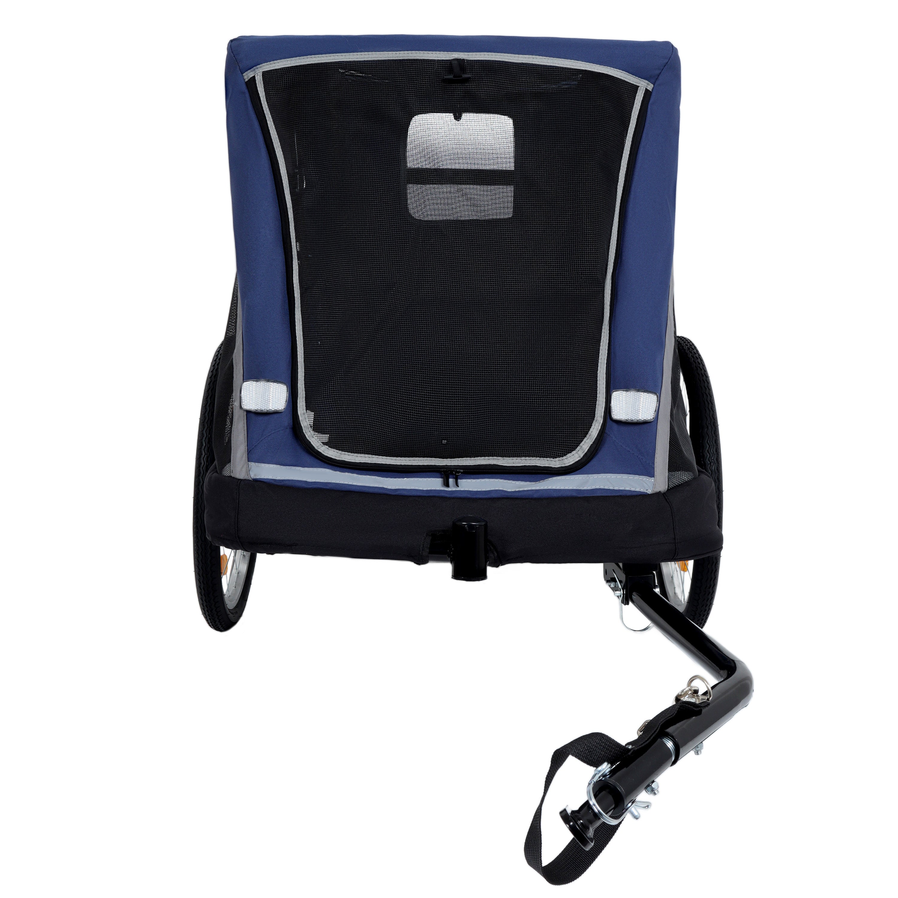 Detachable 2-in-1 pet bicycle trailer and stroller(Black+Blue)