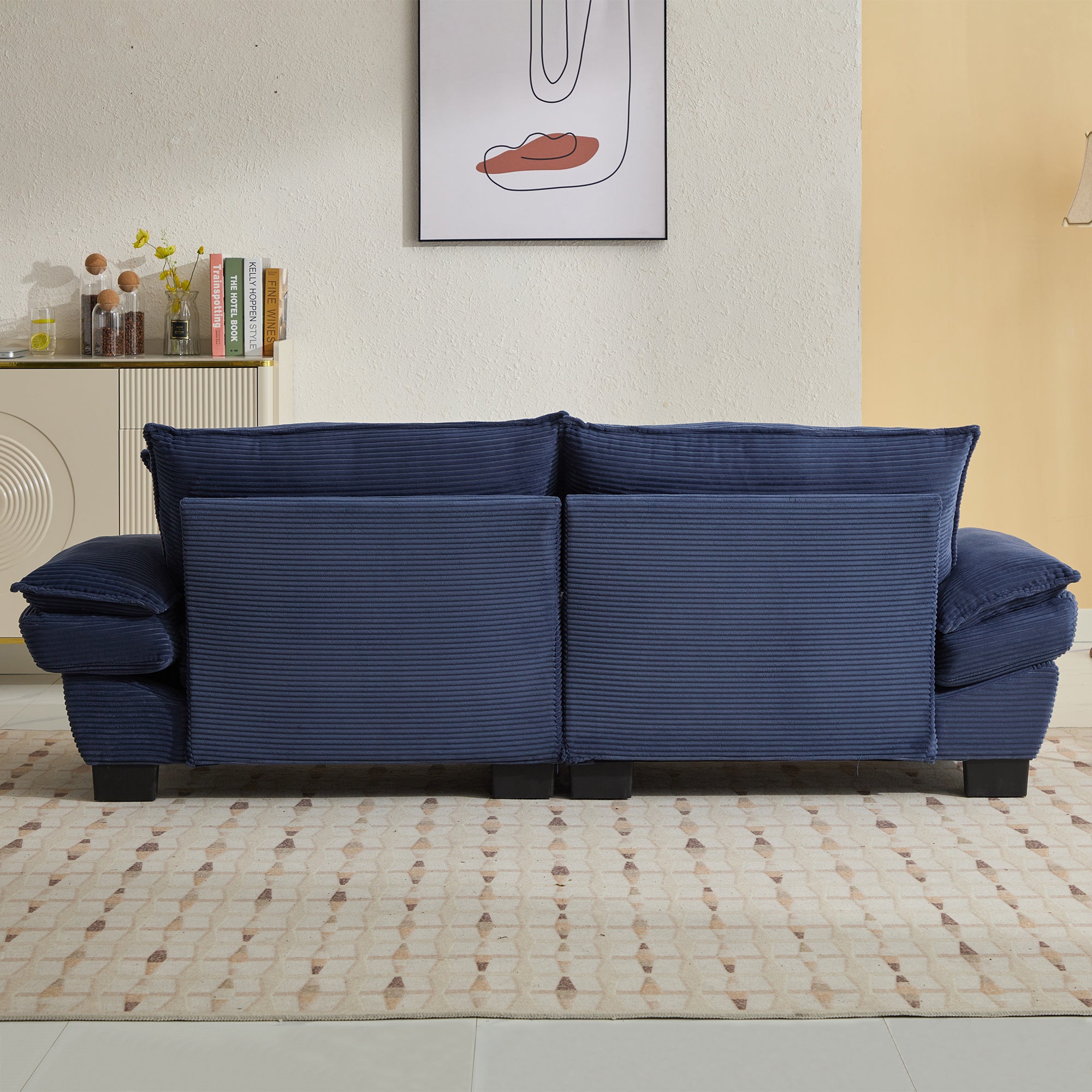 Corduroy sofas suitable for multiple scenarios. (blue)