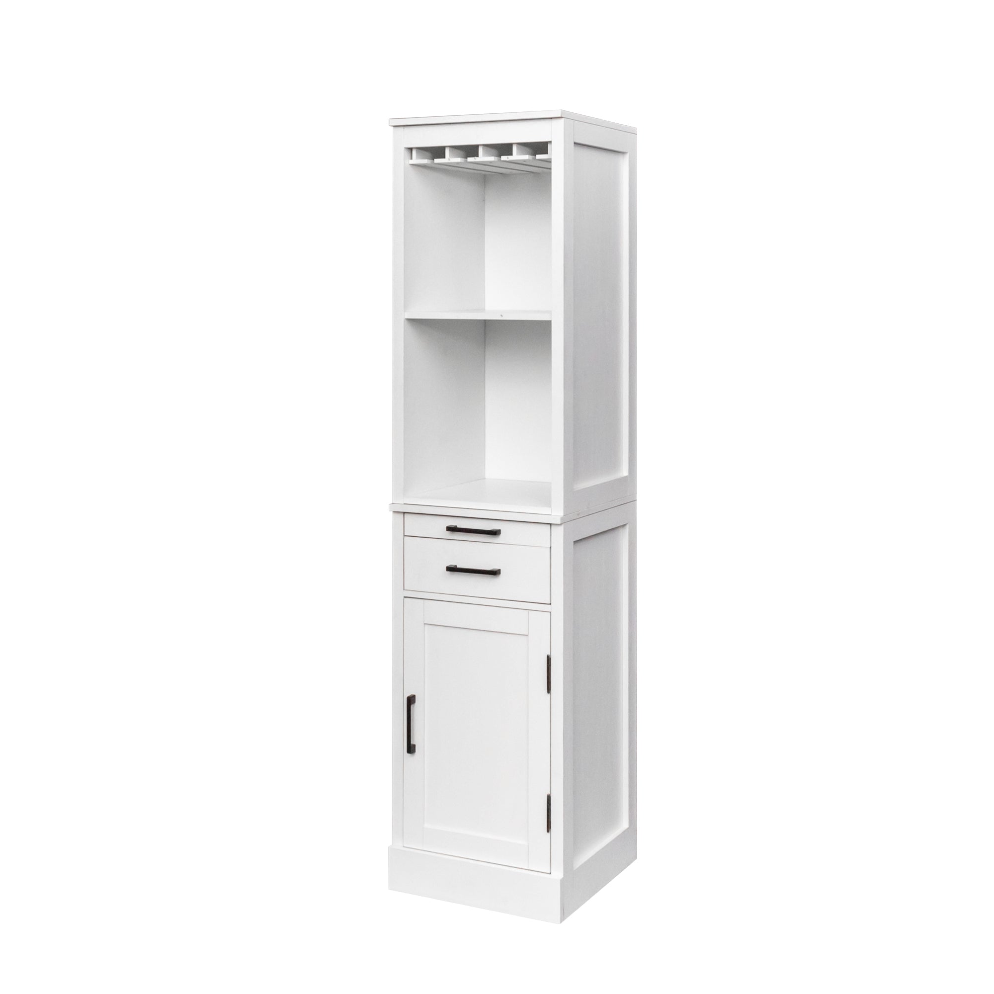 White color modular wine bar cabinet Buffet Cabinet with Hutch for Dining Room(white)
