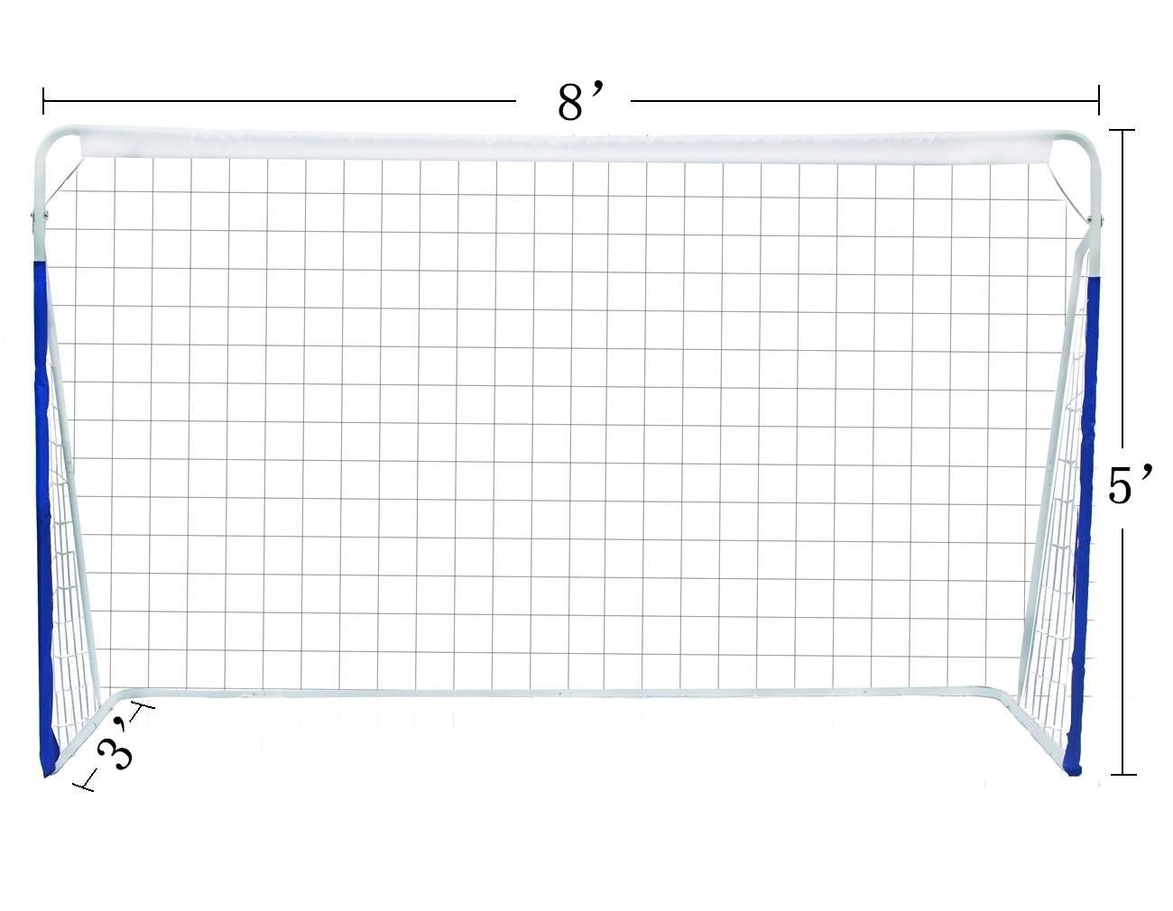 8 × 5 - foot football goal and net（white） - KiKiUMi