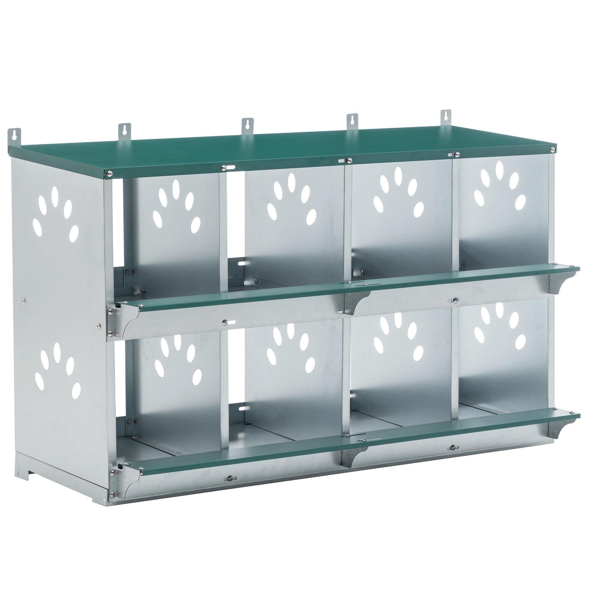 8 - compartment metal bottom egg - laying chicken nest box - KiKiUMi