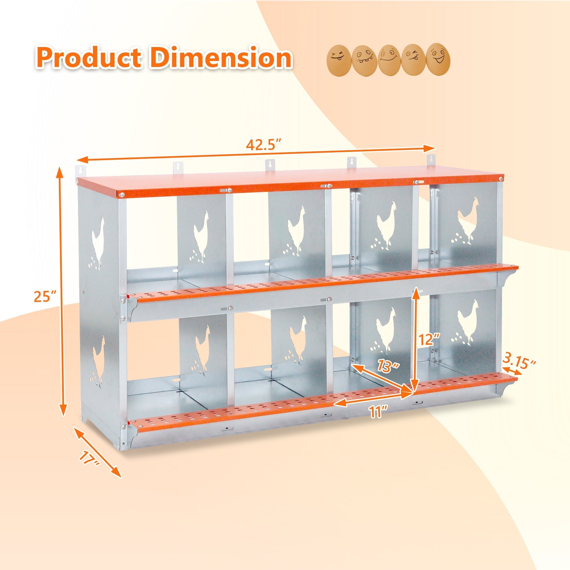 8 - compartment metal chicken and duck box - KiKiUMi