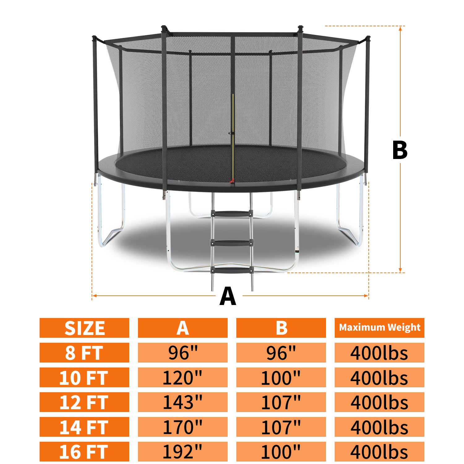8 - foot outdoor trampoline - KiKiUMi