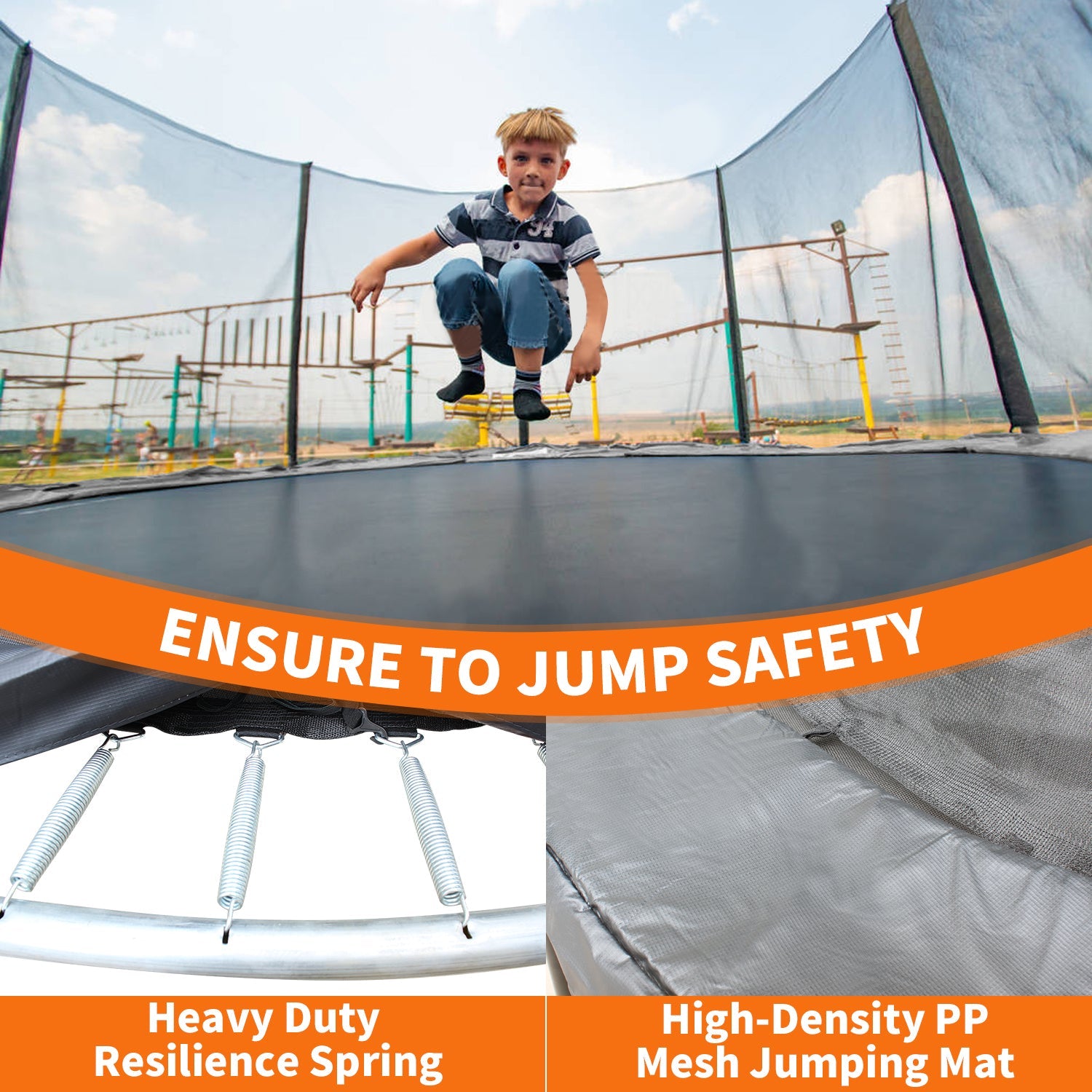 8 - foot outdoor trampoline - KiKiUMi