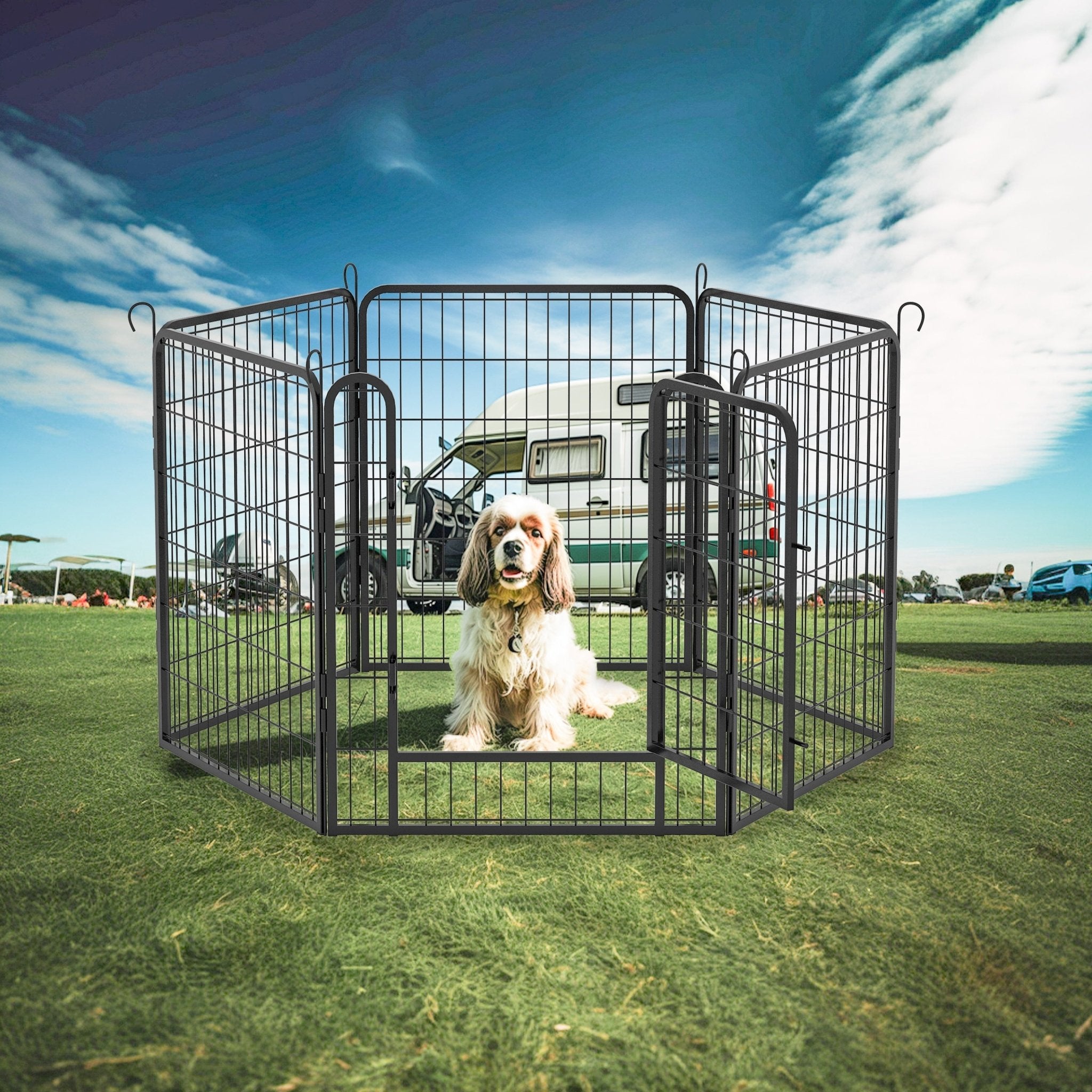 8 - plate heavy - duty metal pet enclosure 31.7' H - KiKiUMi