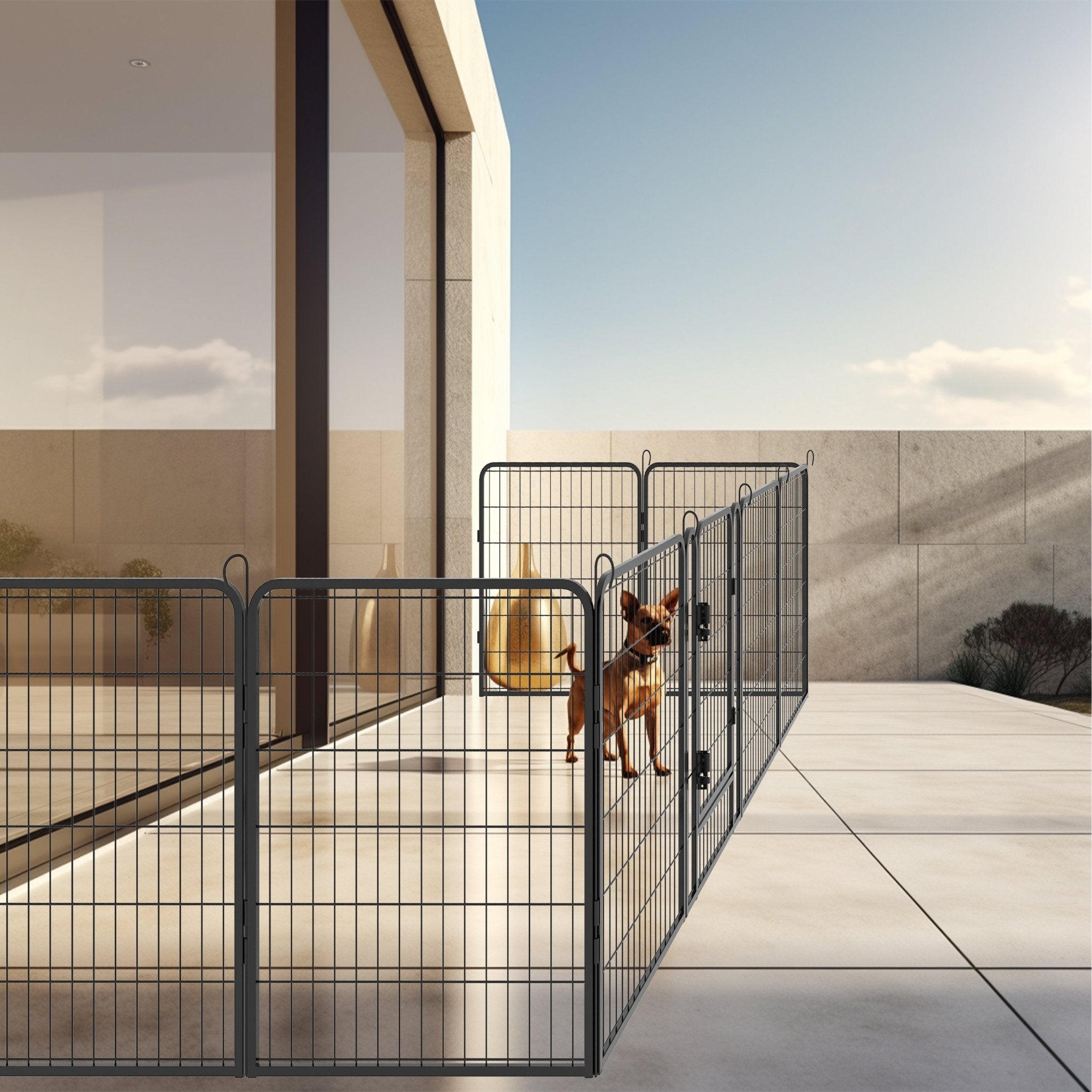 8 - plate heavy - duty metal pet enclosure 31.7' H - KiKiUMi