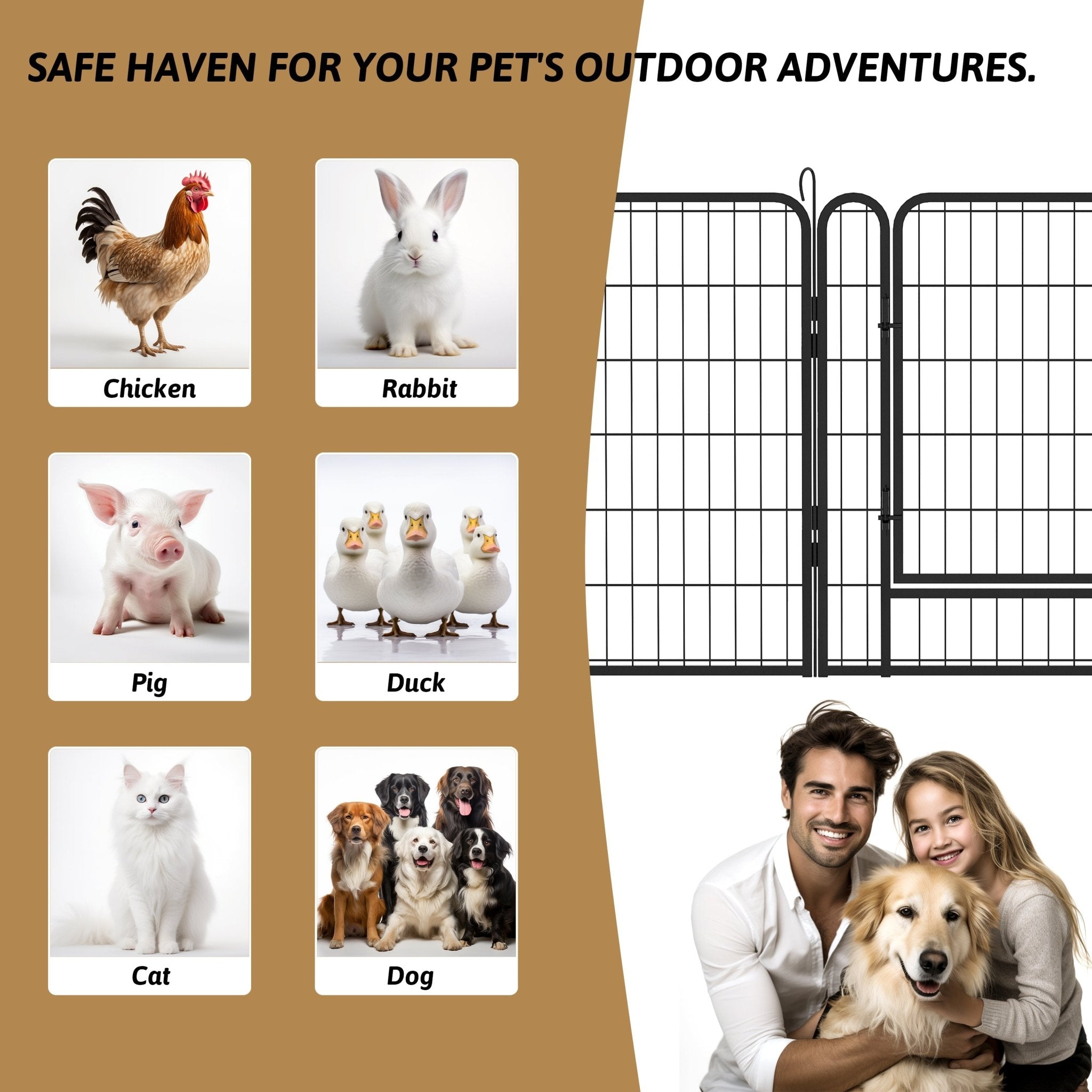 8 - plate heavy - duty metal pet enclosure 31.7' H - KiKiUMi