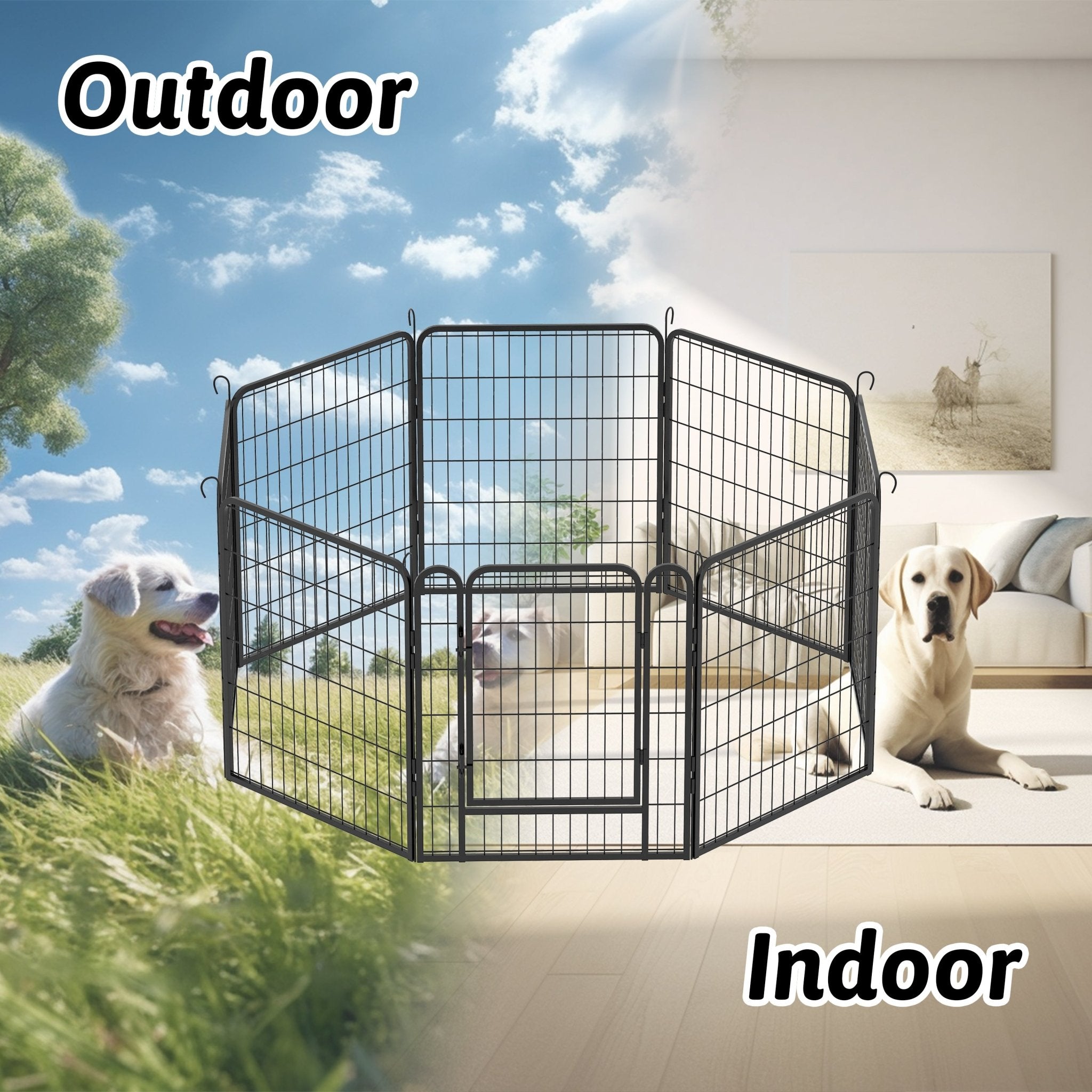8 - plate heavy - duty metal pet enclosure 31.7' H - KiKiUMi