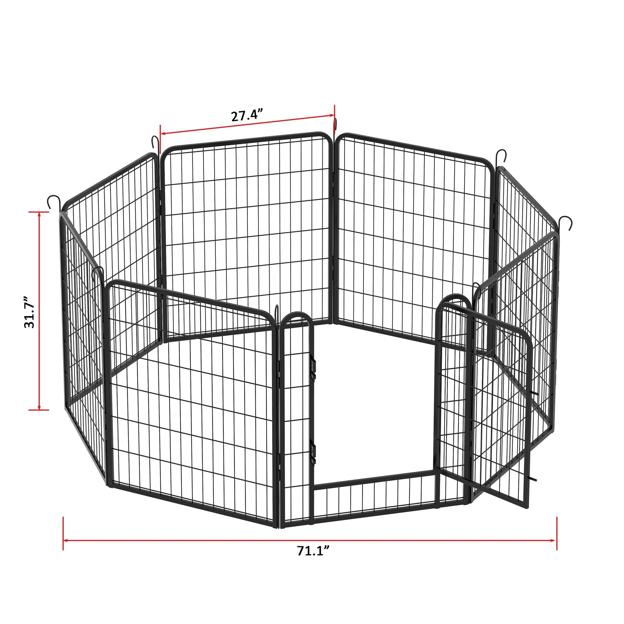8 - plate heavy - duty metal pet enclosure 31.7' H - KiKiUMi