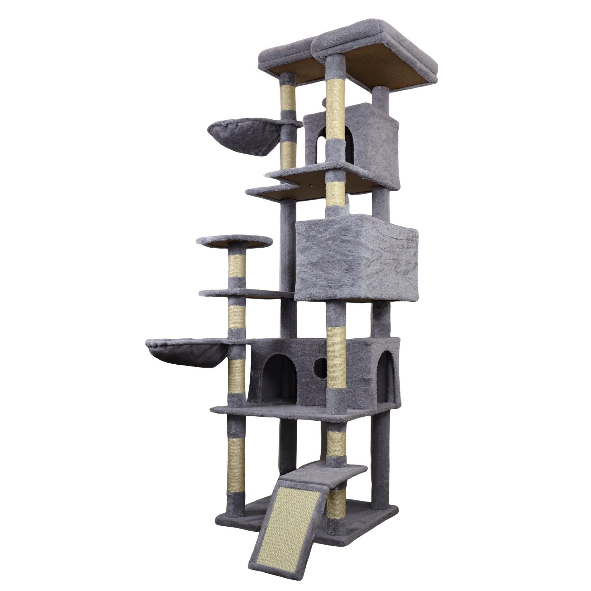 84.6 Dark grey wide - base Cat tree tower - KiKiUMi