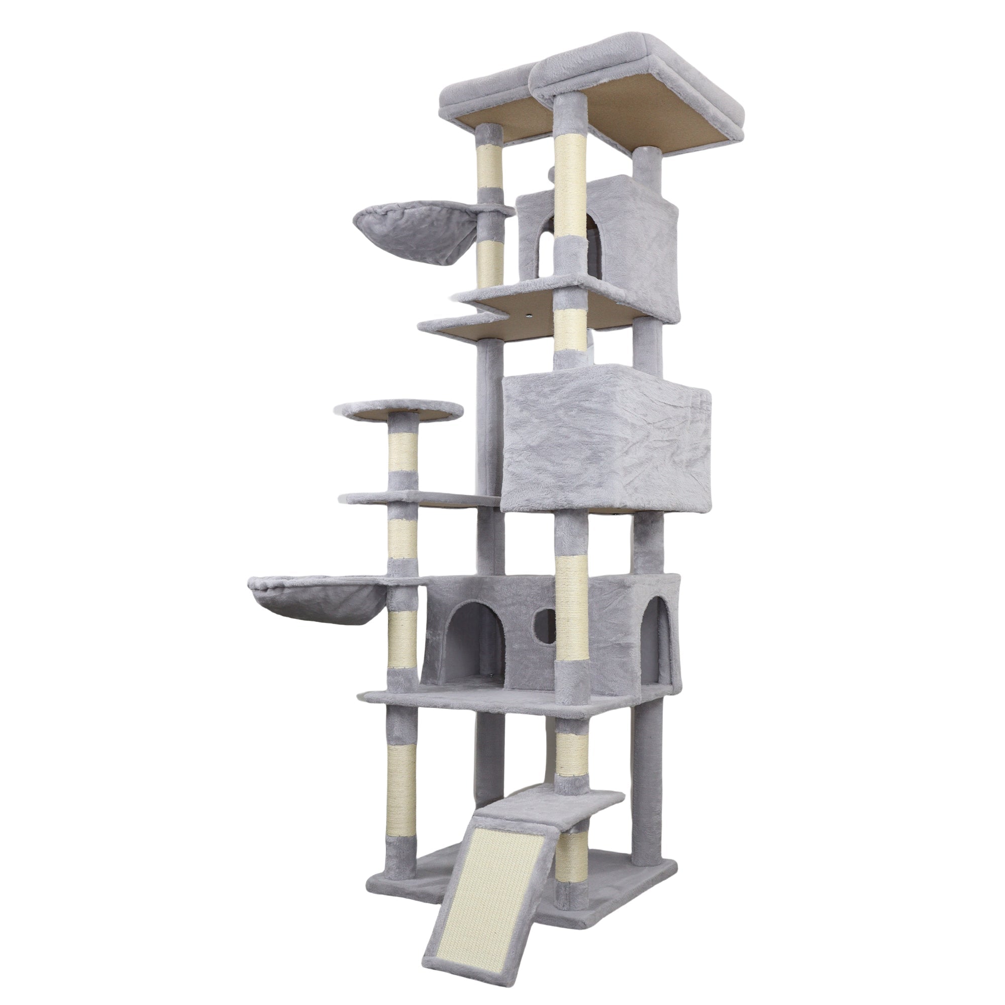 84.6 Light grey Cat Tree Tower - KiKiUMi