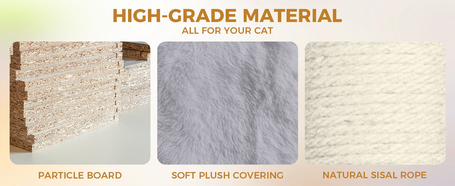 84.6 Light grey Cat Tree Tower - KiKiUMi