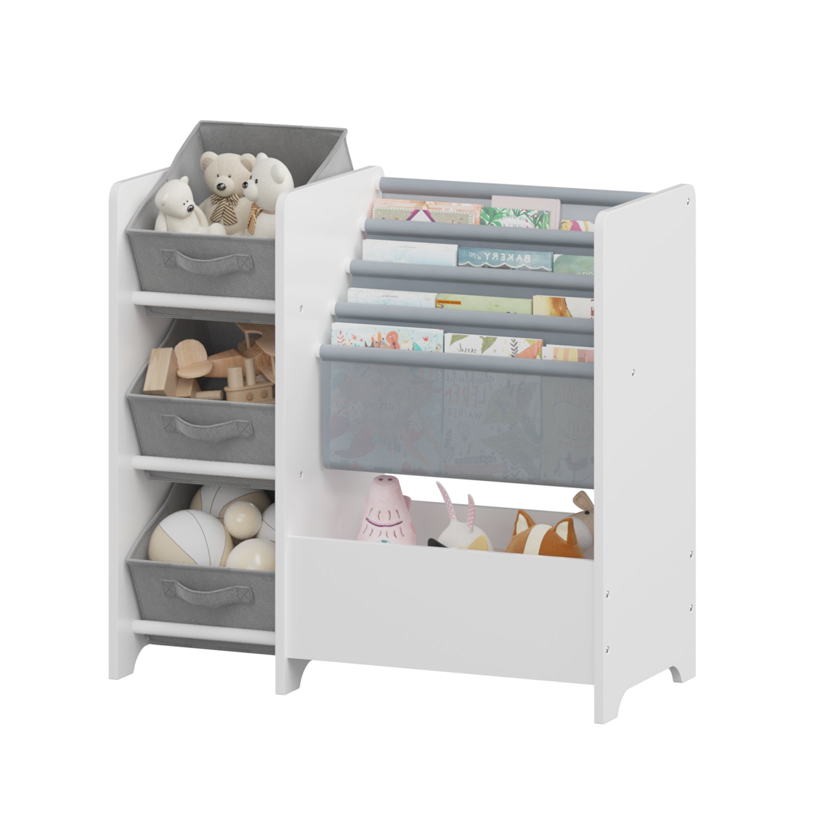 Multi-functional children's bookshelf and toy storage