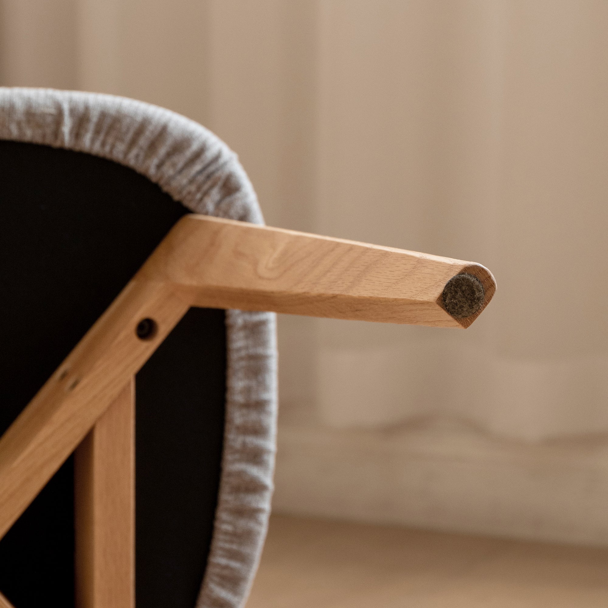 Solid Oak Dining Chairs Set of 4(Oak+Smoky Brown)
