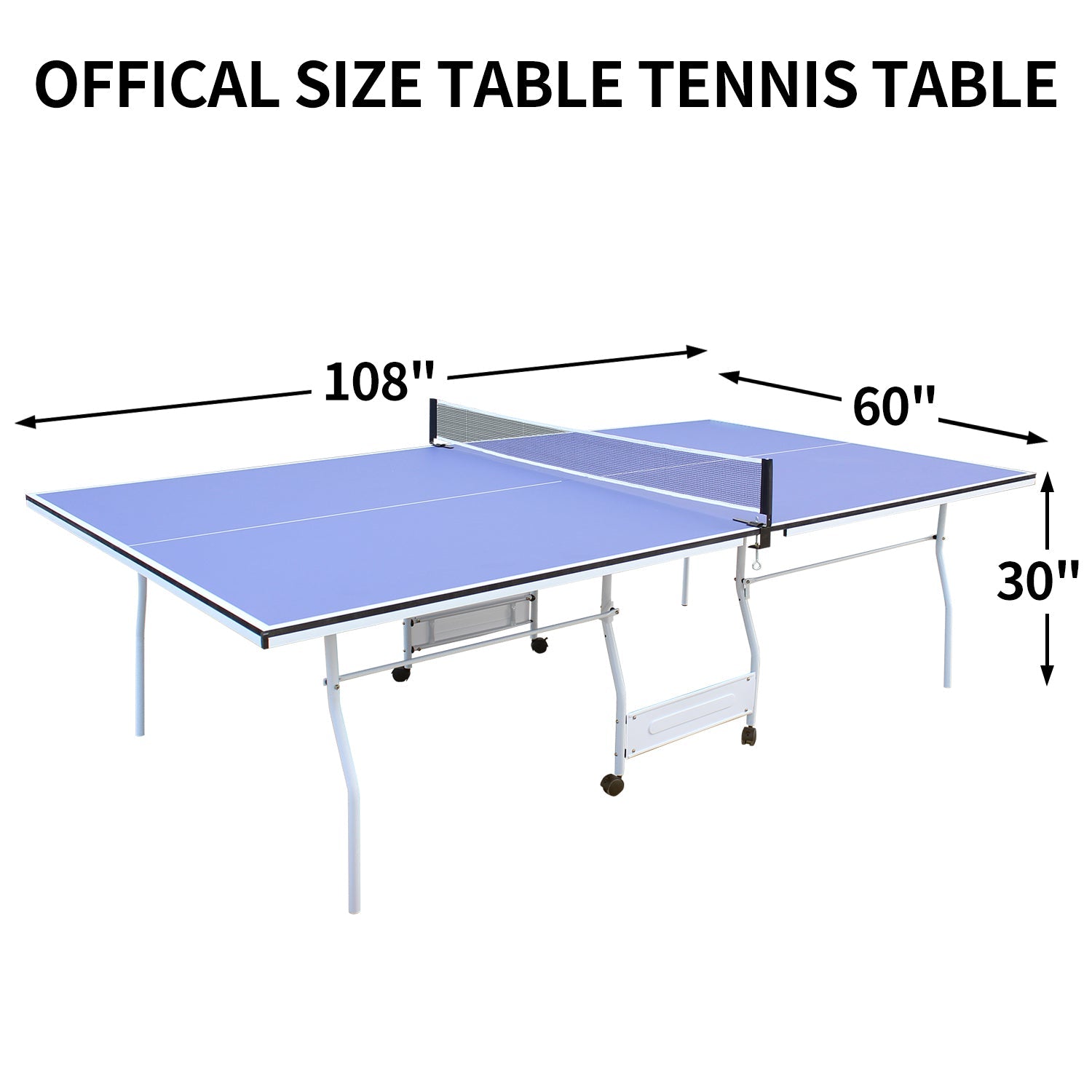 9 - foot collapsible medium - sized ping - pong table with a net, 2 ping - pong paddles and 3 balls 105 lbs - KiKiUMi