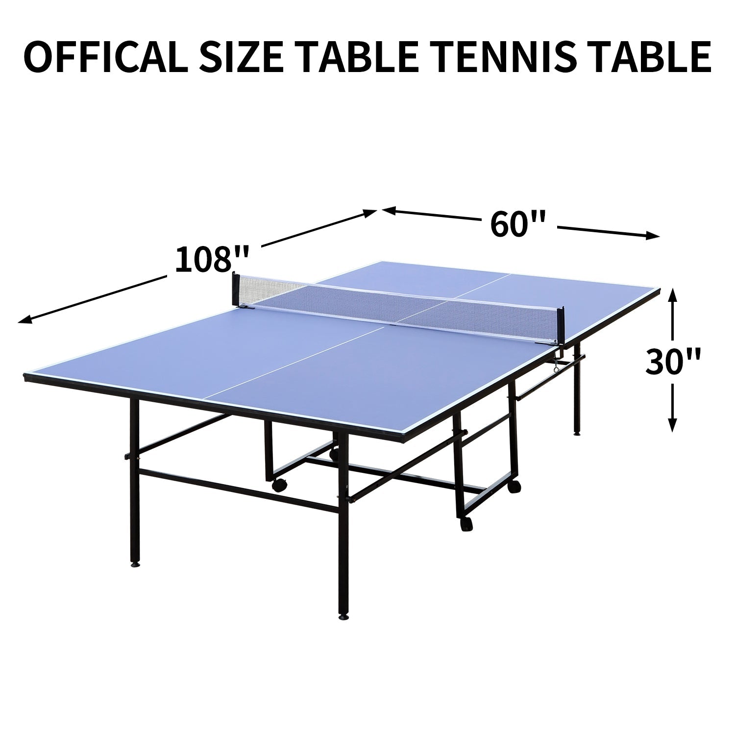 9 - foot collapsible medium - sized ping - pong table with a net, 2 ping - pong paddles and 3 balls 98 lbs - KiKiUMi