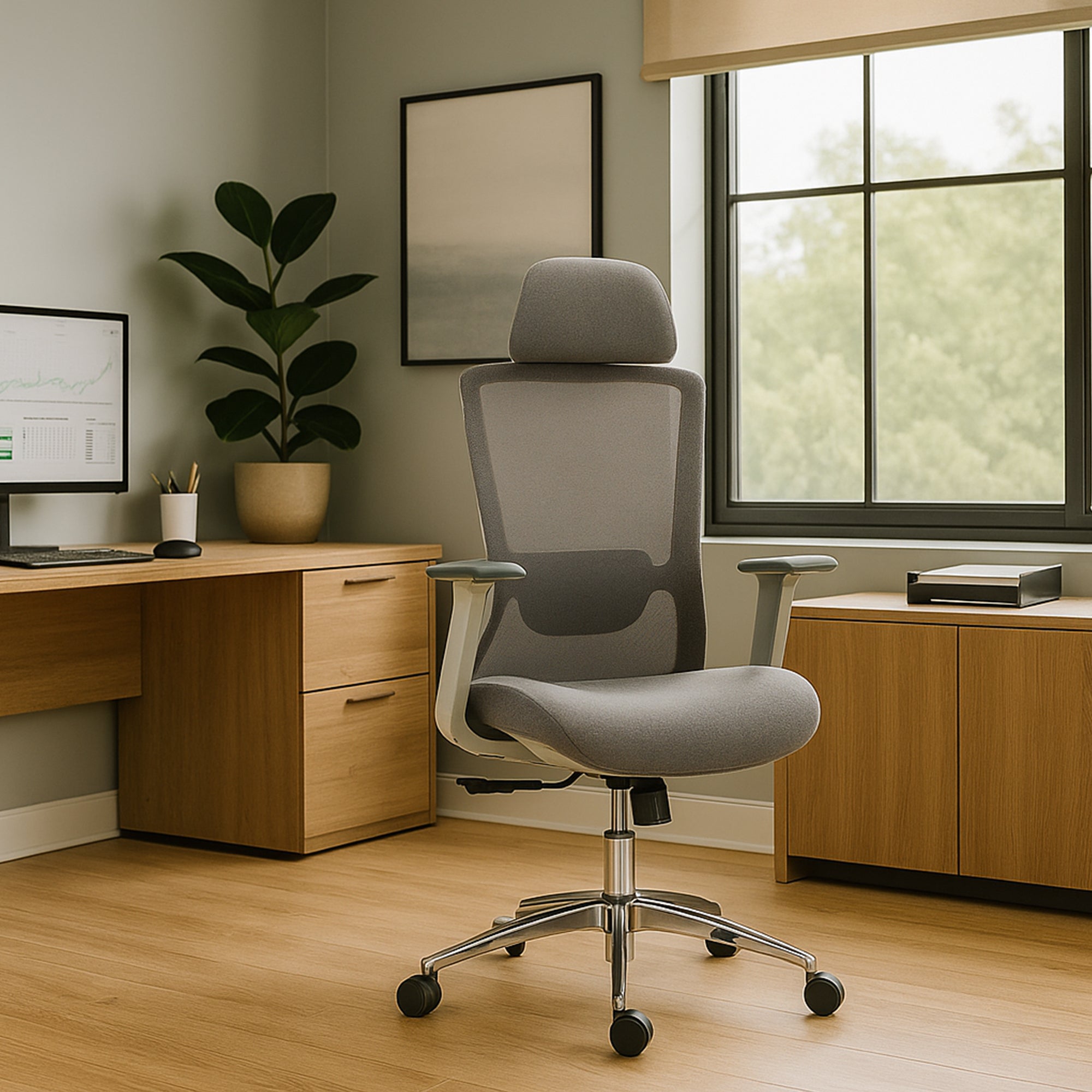 High Back Mesh Office Chair(Grey)