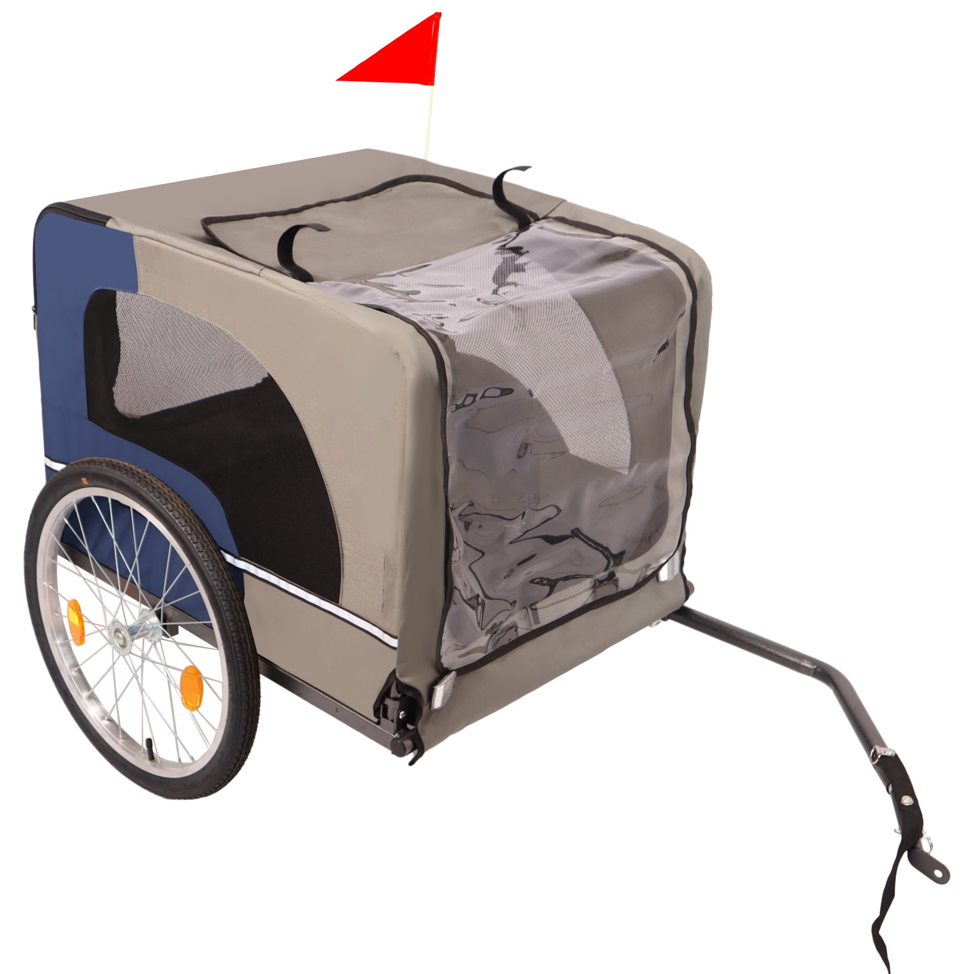 Folding pet trailer with 20-inch wheels