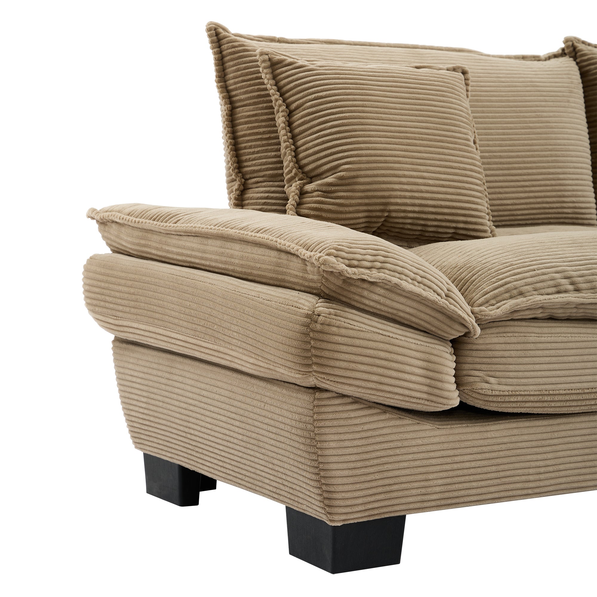 Corduroy sofas suitable for multiple scenarios. (khaki)