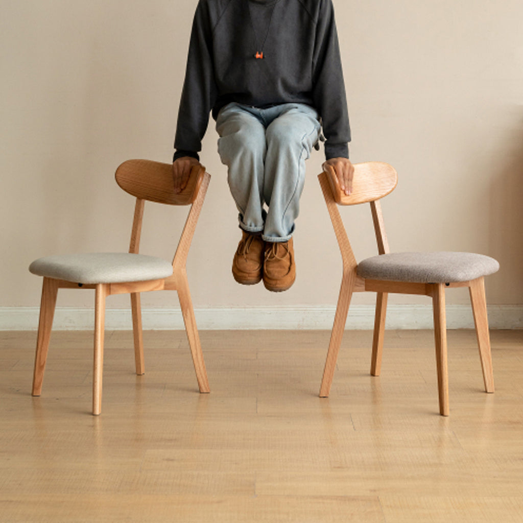 Solid oak dining chairs(Oak+Pear White)