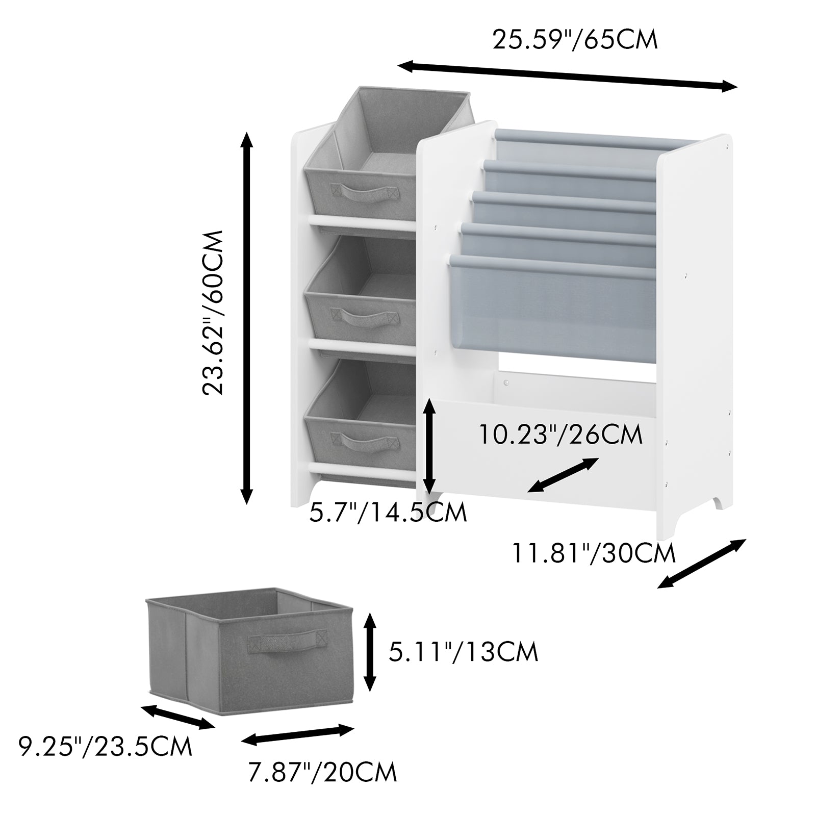 Multi-functional children's bookshelf and toy storage