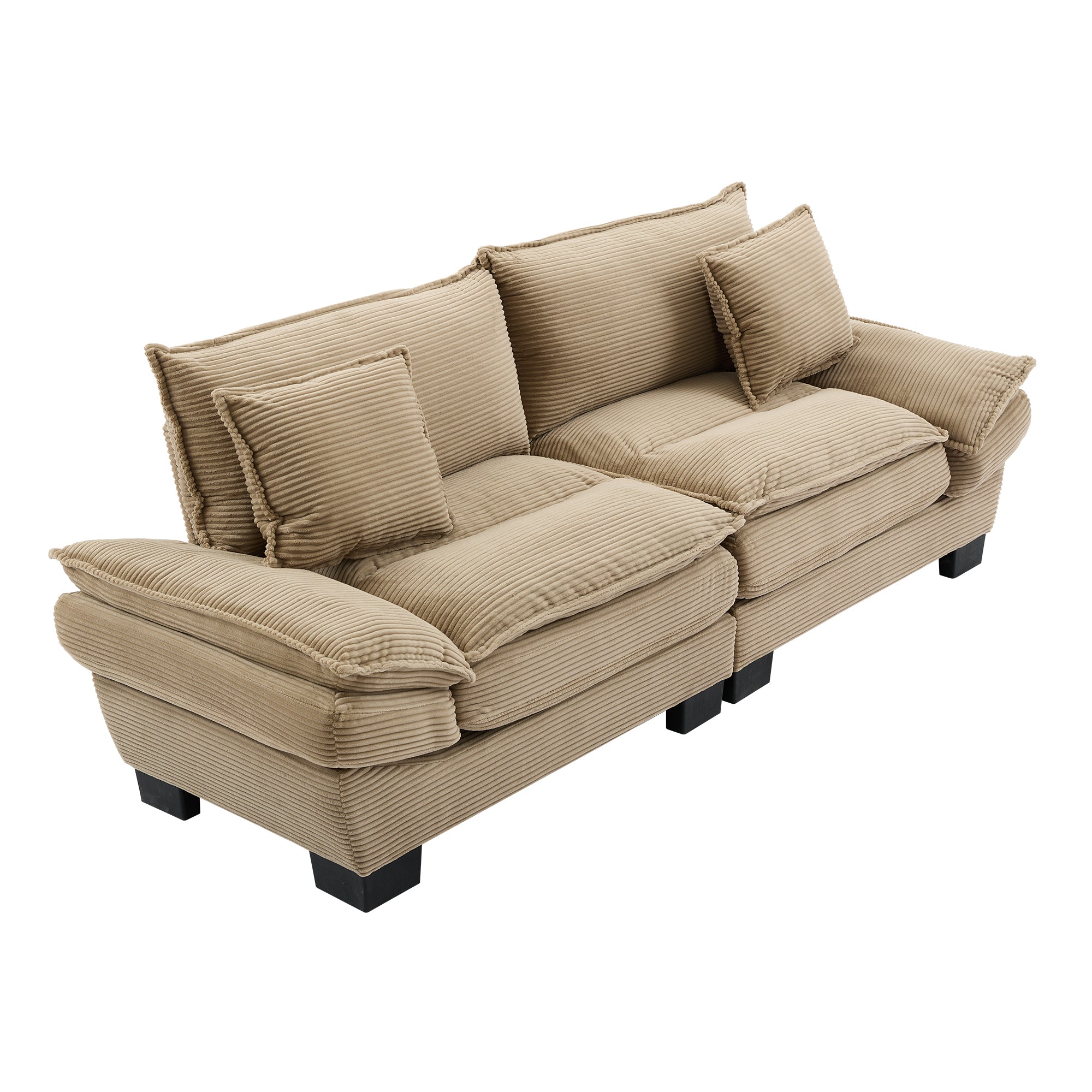 Corduroy sofas suitable for multiple scenarios. (khaki)