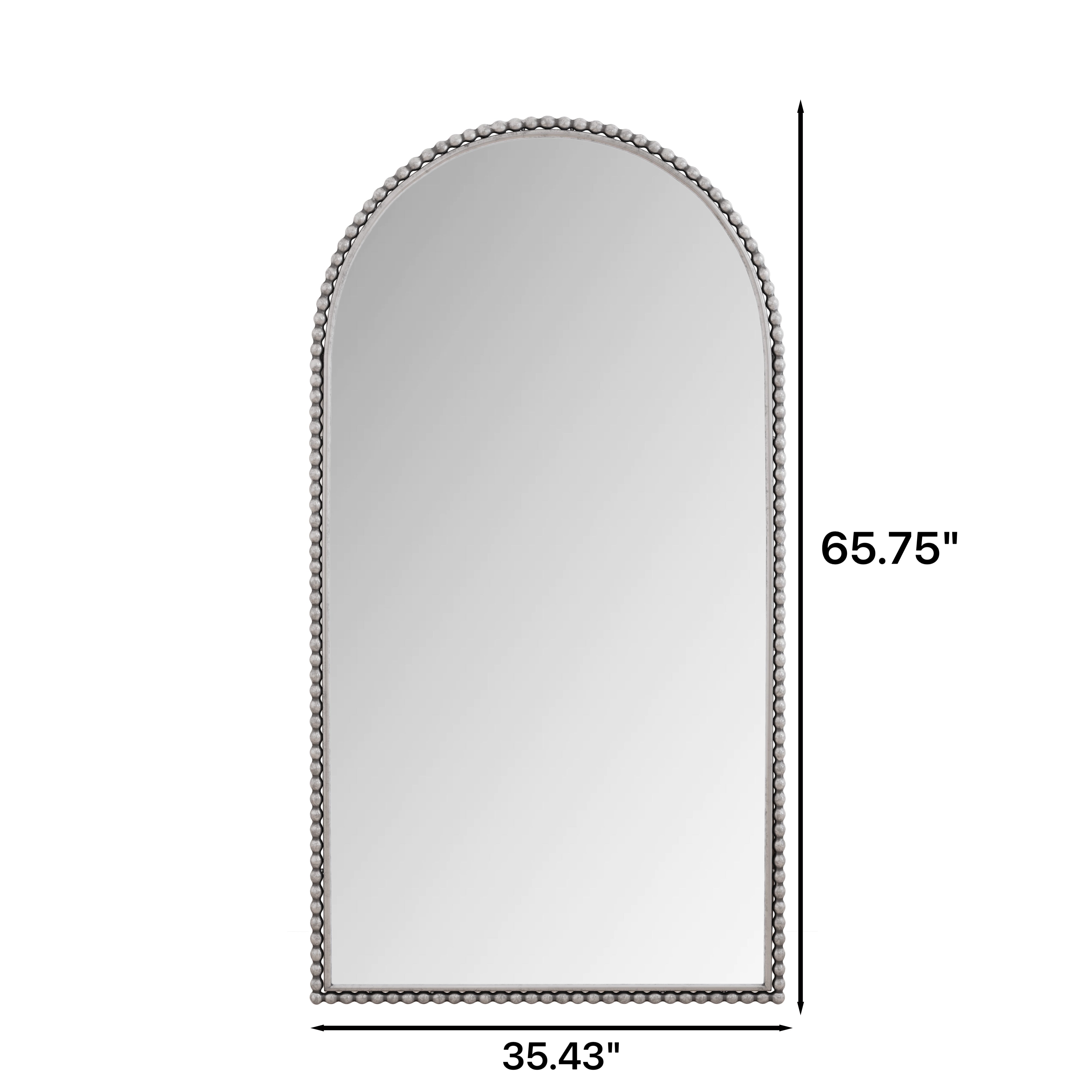 Retro full-length mirror with supporting foot iron arch