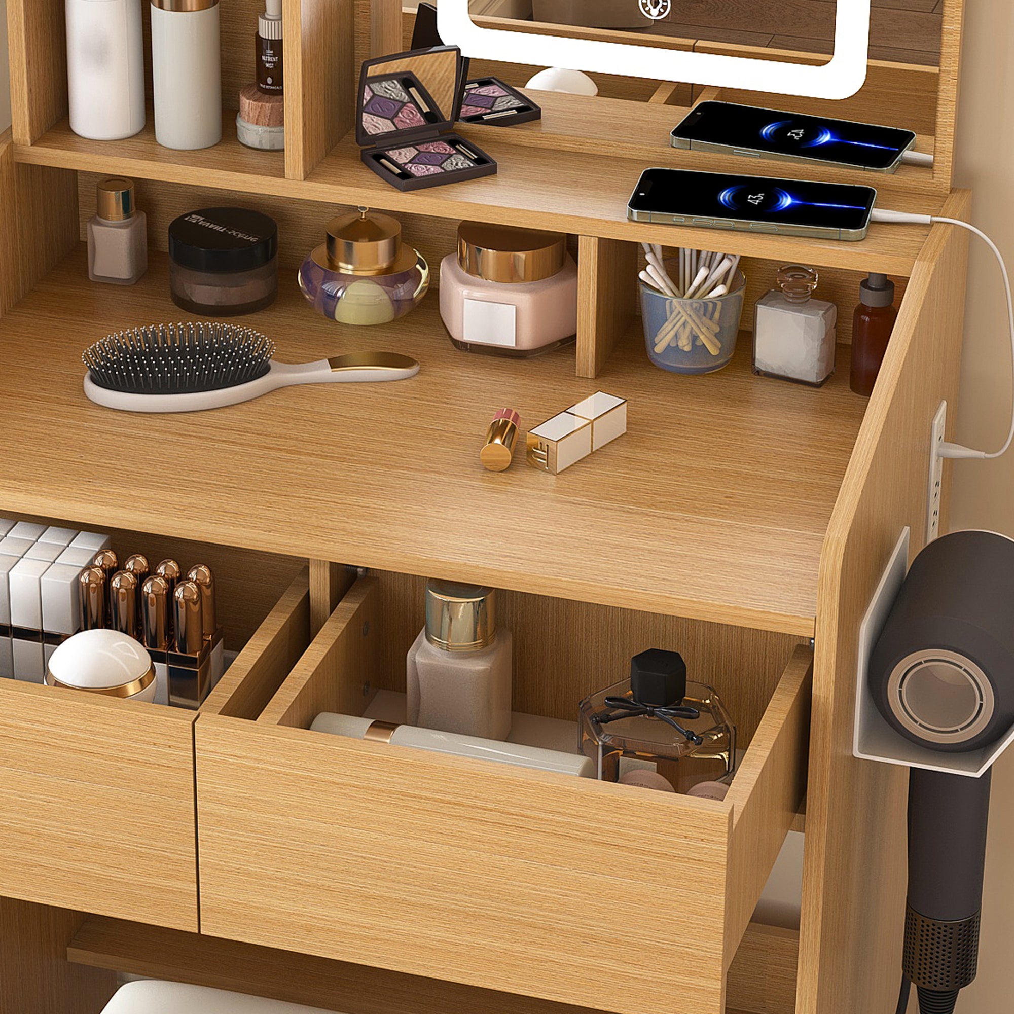 Multi-functional compact dressing table for a small bedroom