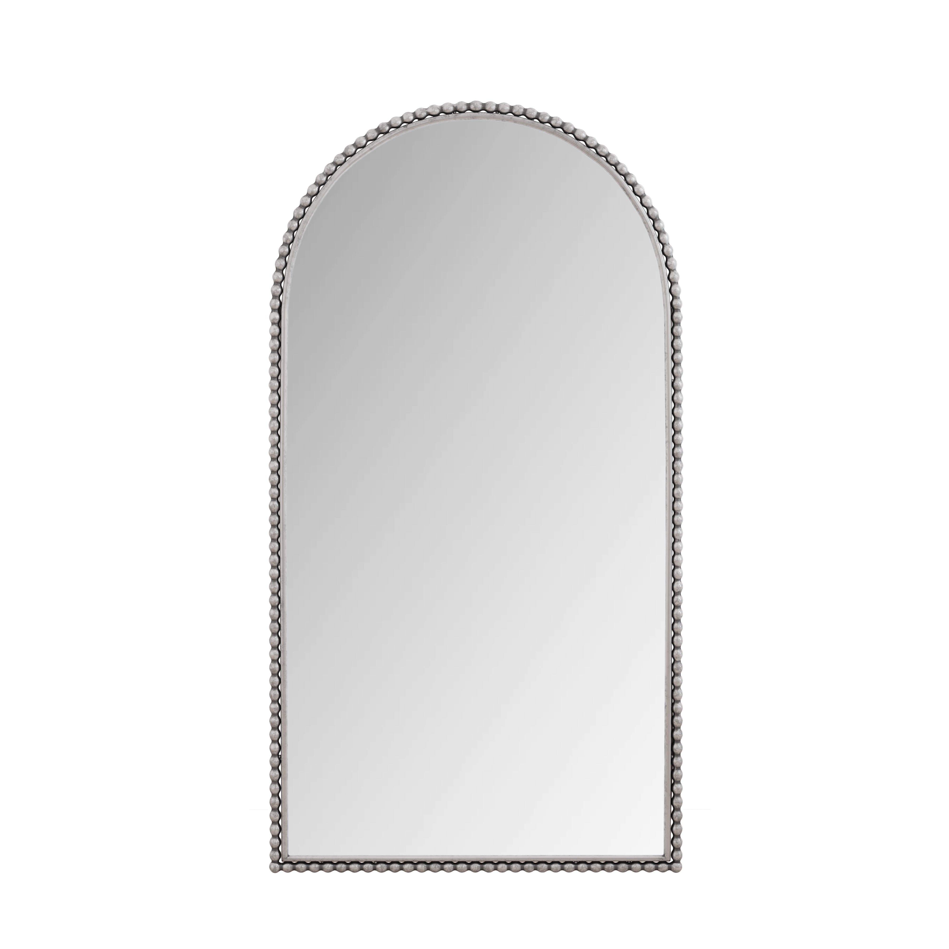 Retro full-length mirror with supporting foot iron arch