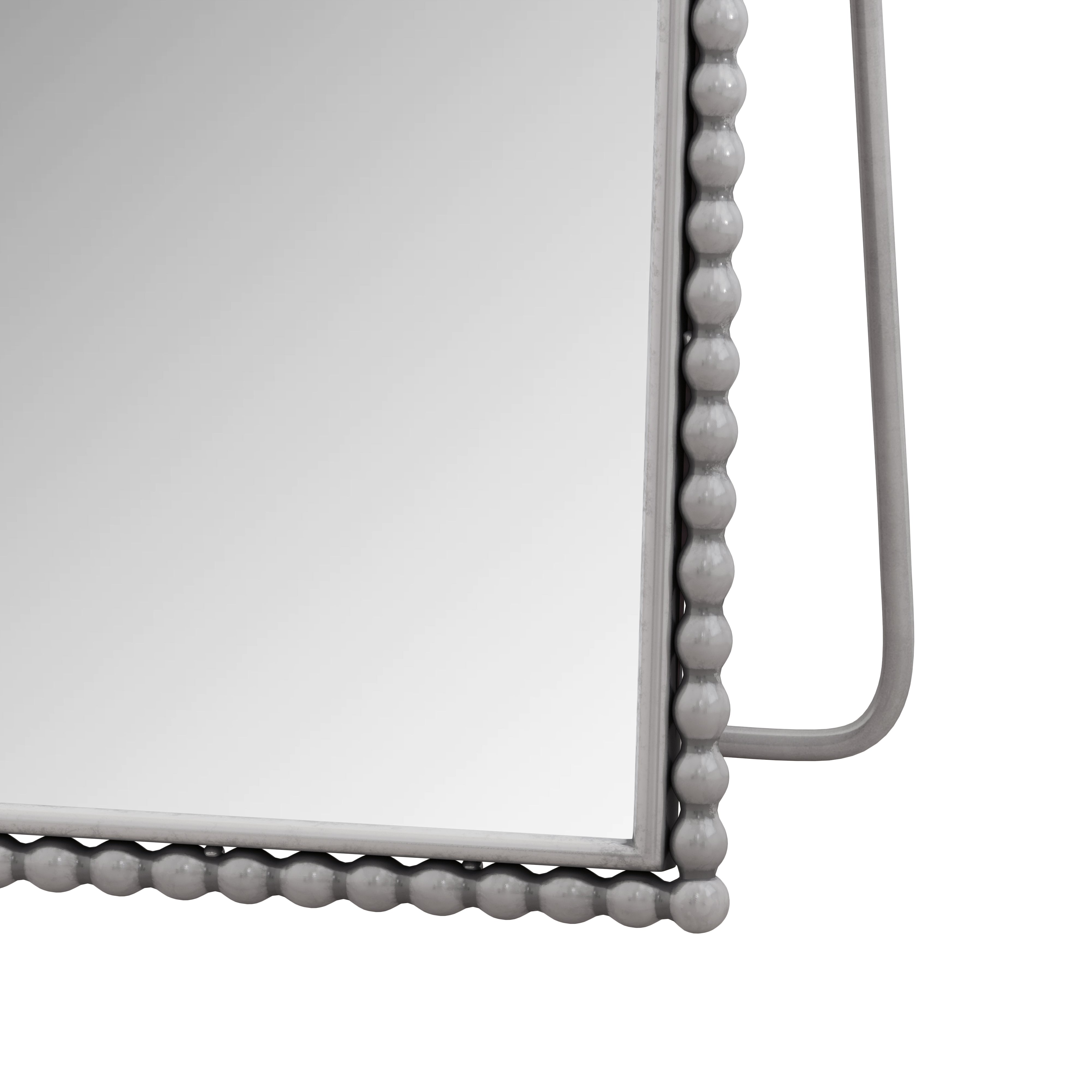 Retro full-length mirror with supporting foot iron arch