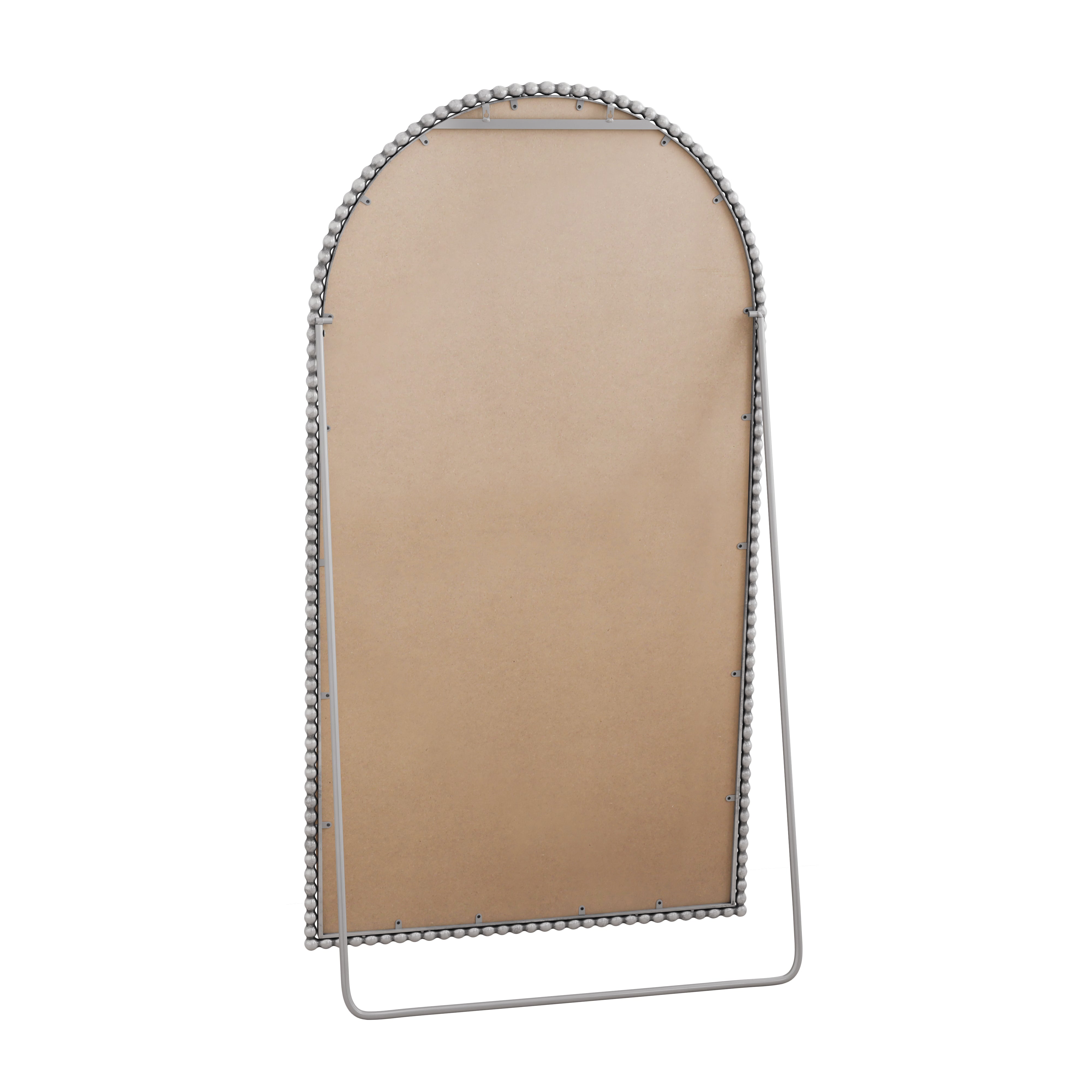 Retro full-length mirror with supporting foot iron arch