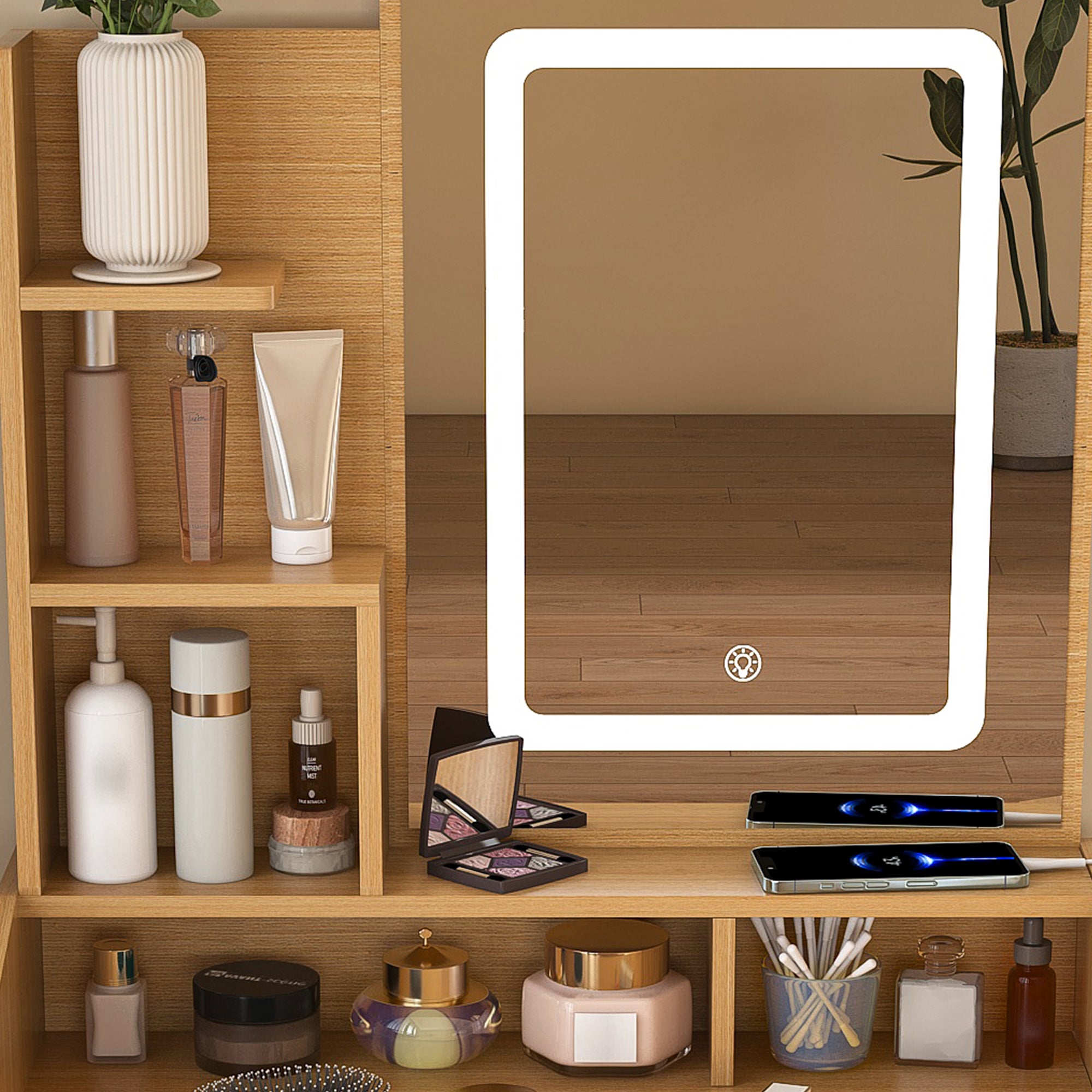 Multi-functional compact dressing table for a small bedroom