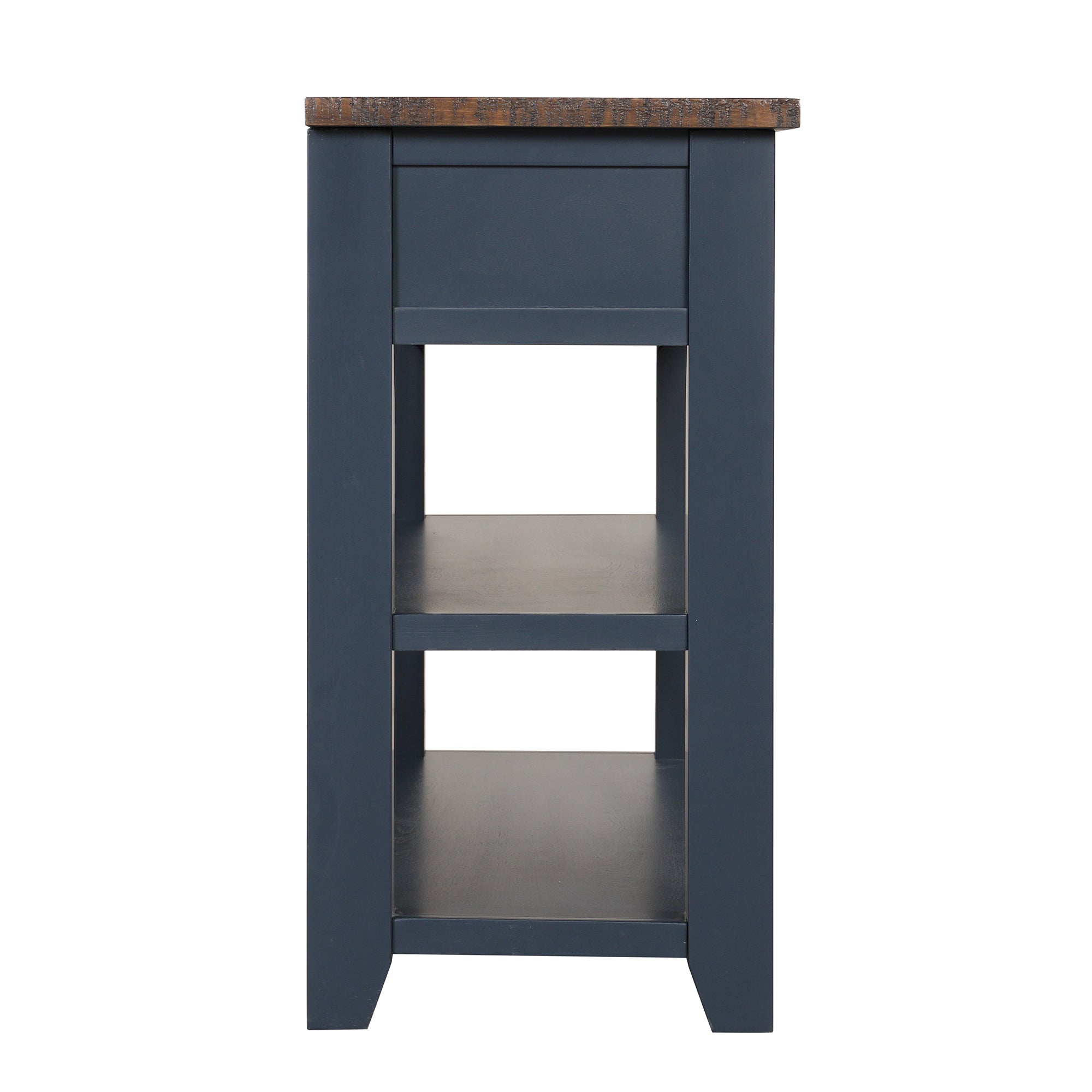 Modern solid pine top control console table(blue)
