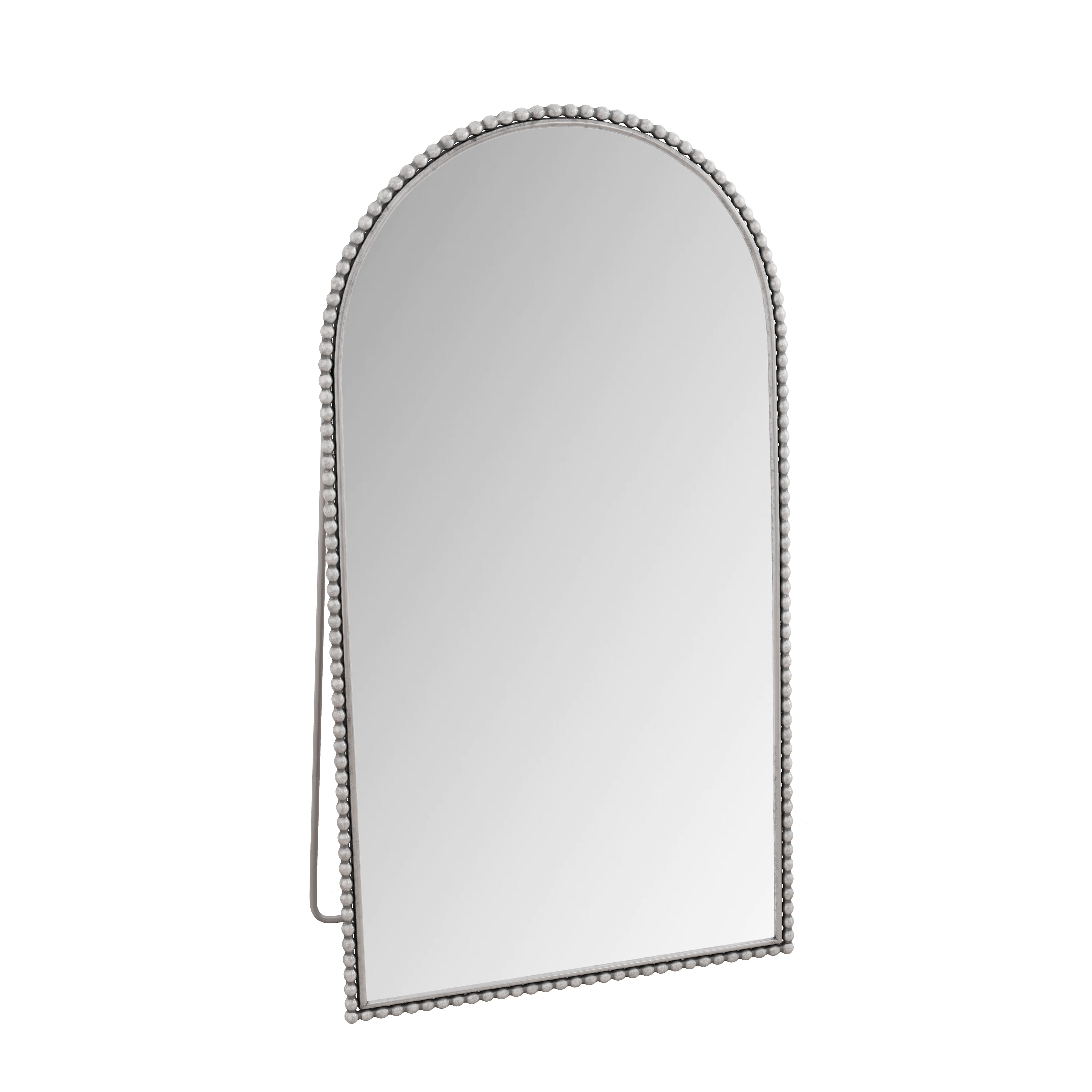 Retro full-length mirror with supporting foot iron arch