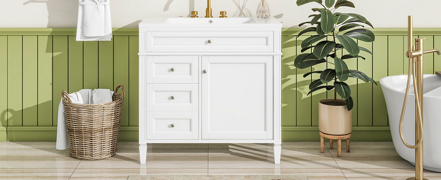 36 "Single sink bathroom dressing table, modern bathroom storage cabinet