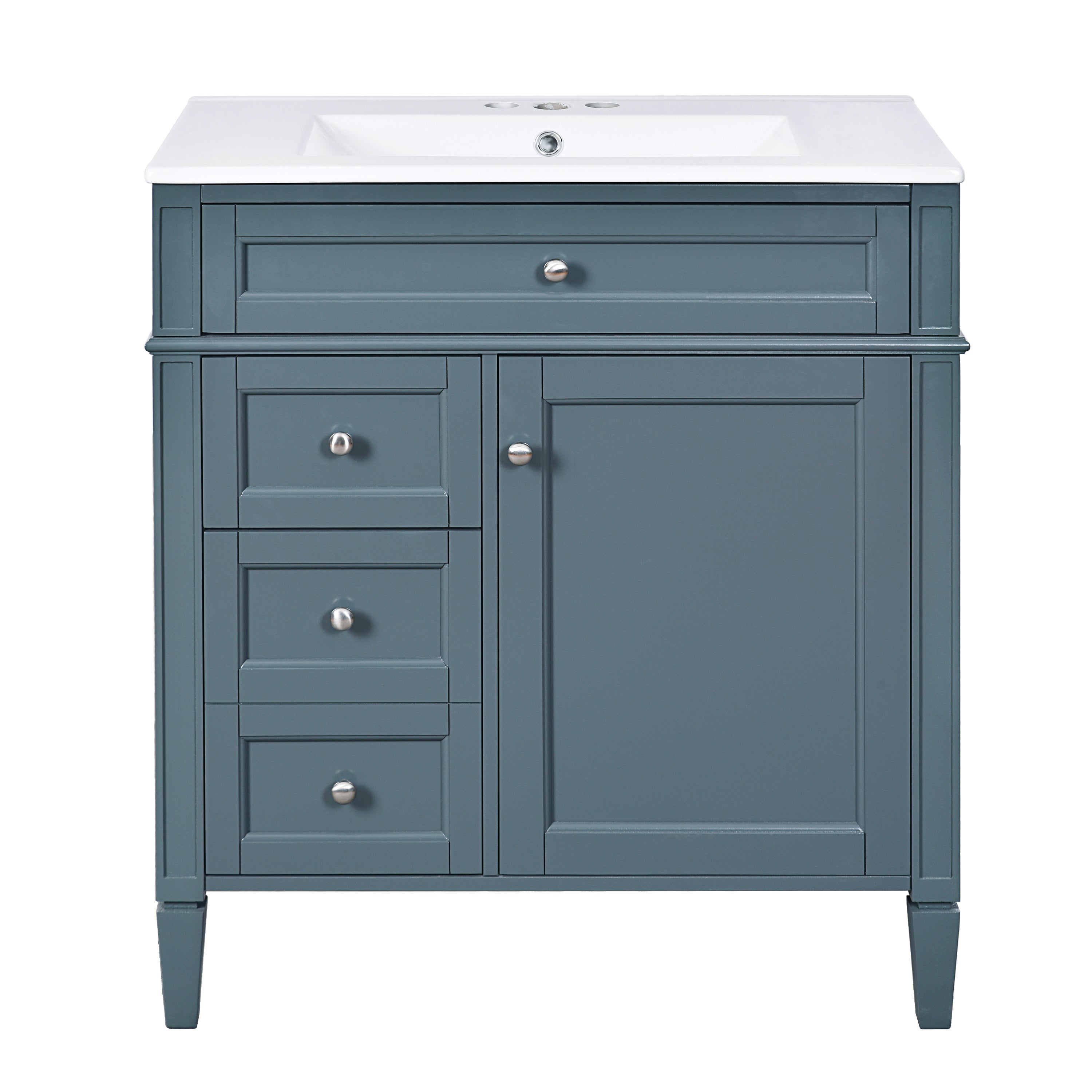 30 "Single sink bathroom dressing table, modern bathroom storage cabinet(blue)