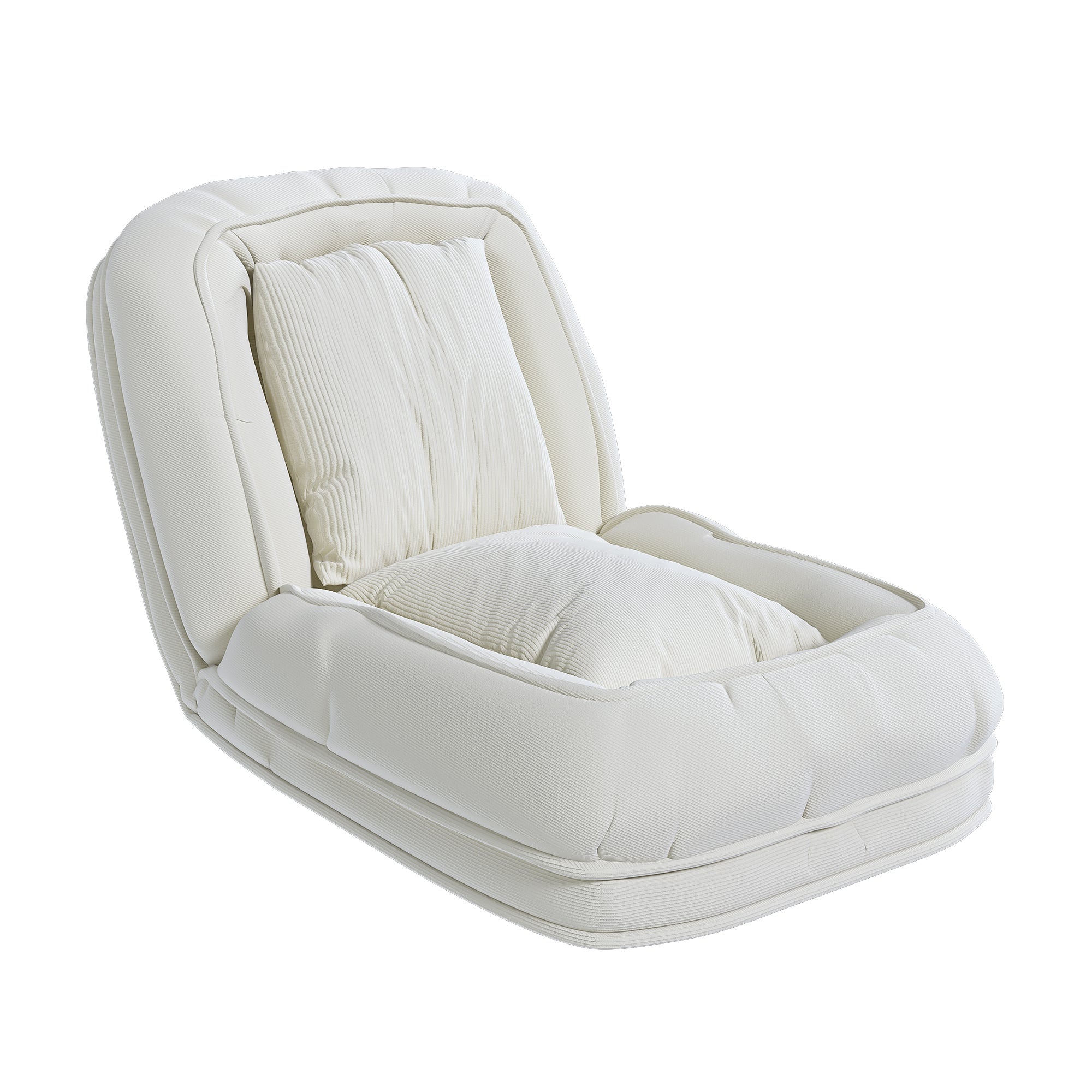 Foldable white sofa bed with soft cushions for people and pets