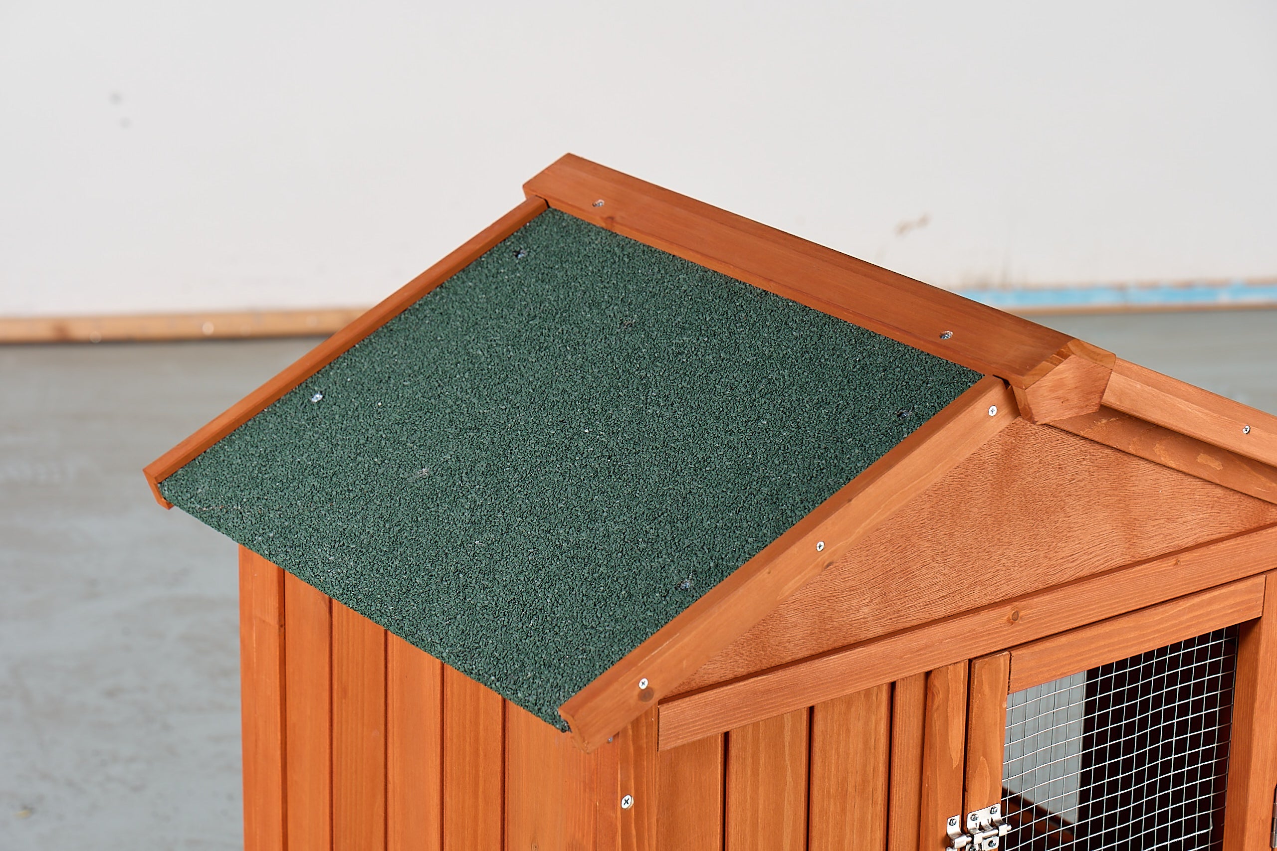 Large wooden cages for rabbits, chickens and guinea pigs