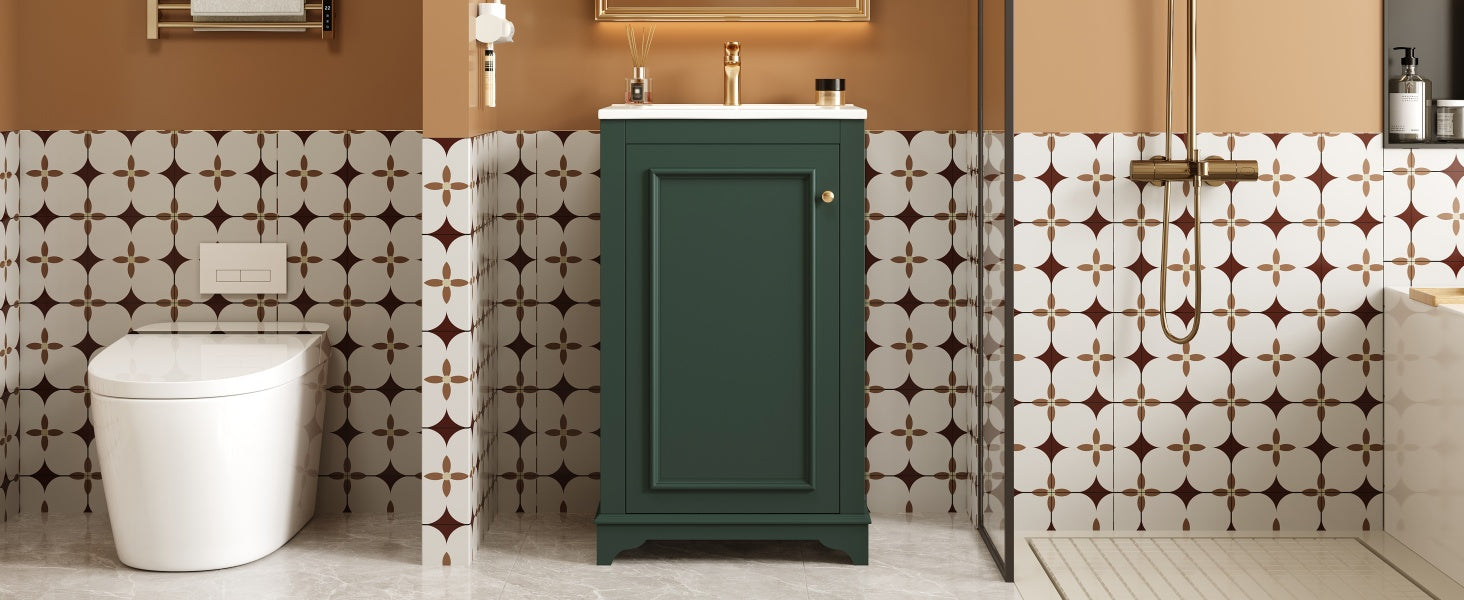 Modern style 20-inch green ceramic sink bathroom dressing table