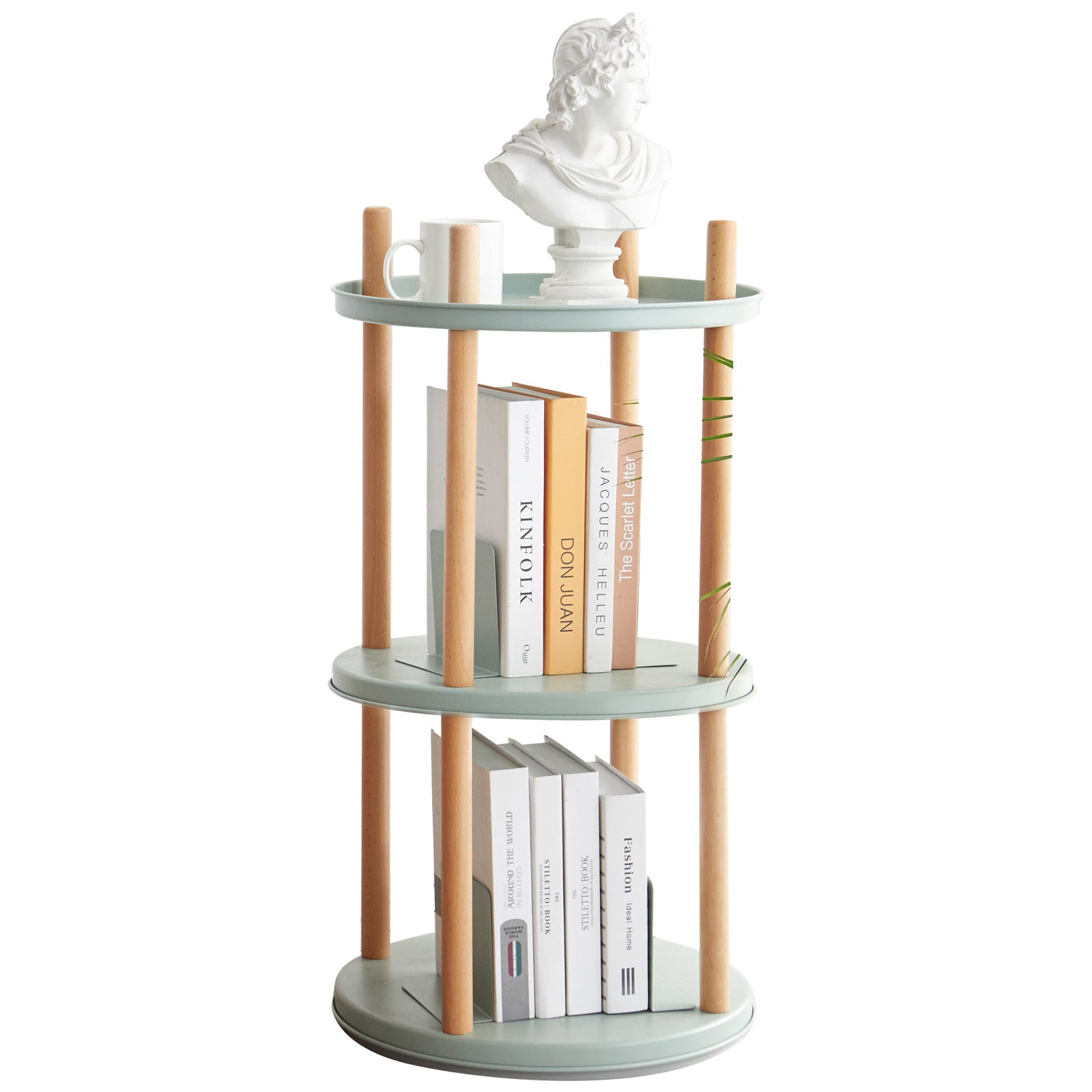 360° Rotating Bookshelf, 3-Tier Rotating Bookshelf